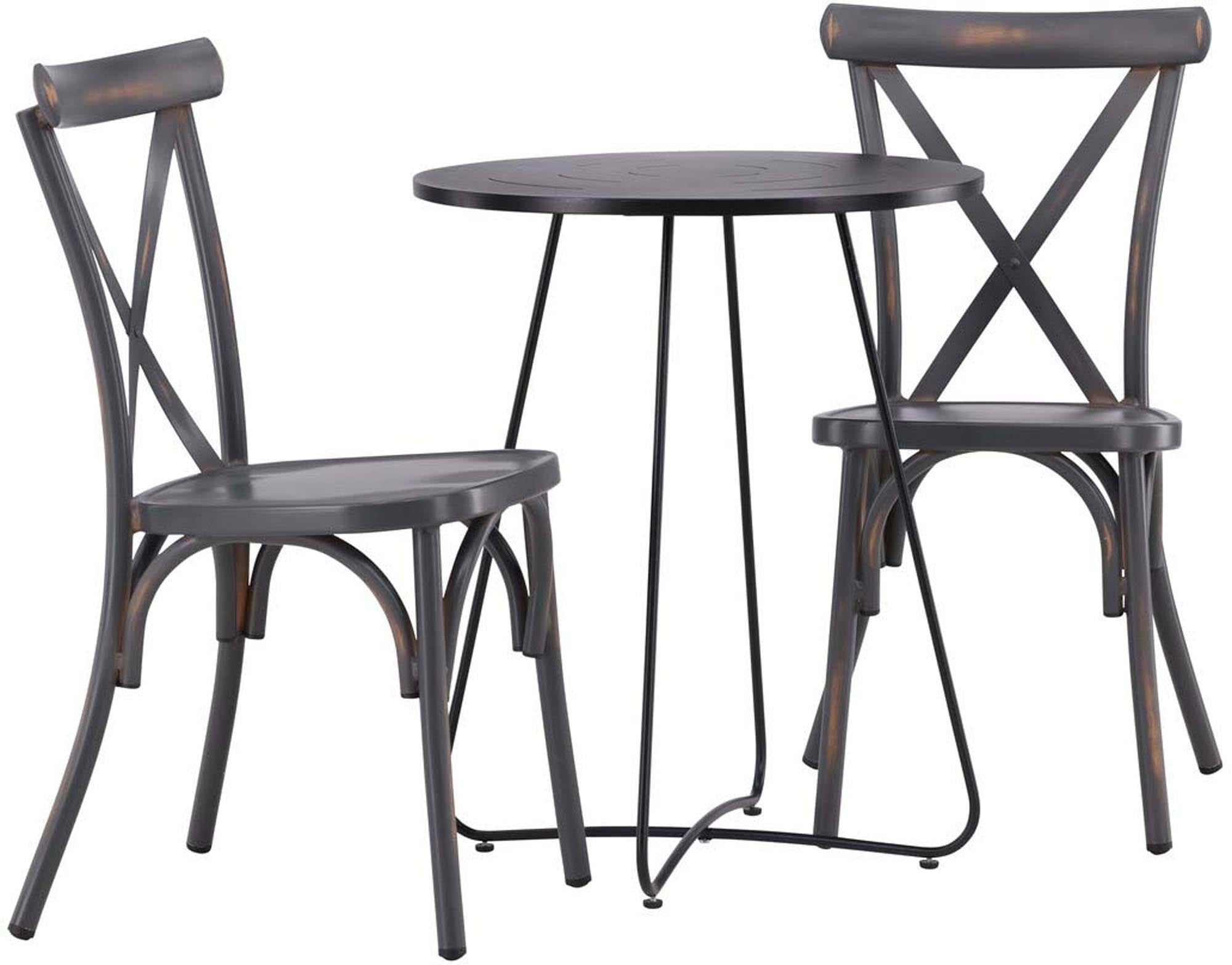 Bacong Outdoor-Tischset + Tablas ⌀60cm/2St. in Dunkelgrau präsentiert im Onlineshop von KAQTU Design AG. Gartentischset ist von Venture Home