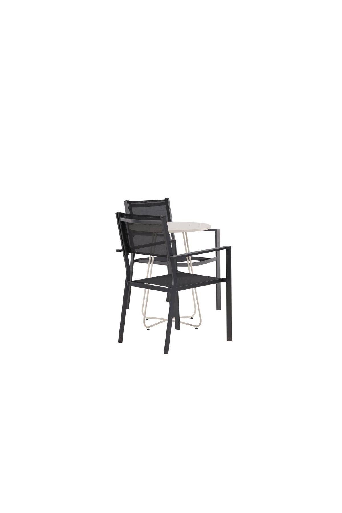 Bacong Outdoor-Tischset + Copacabana ⌀60cm/2St. in Beige/Schwarz präsentiert im Onlineshop von KAQTU Design AG. Gartentischset ist von Venture Home