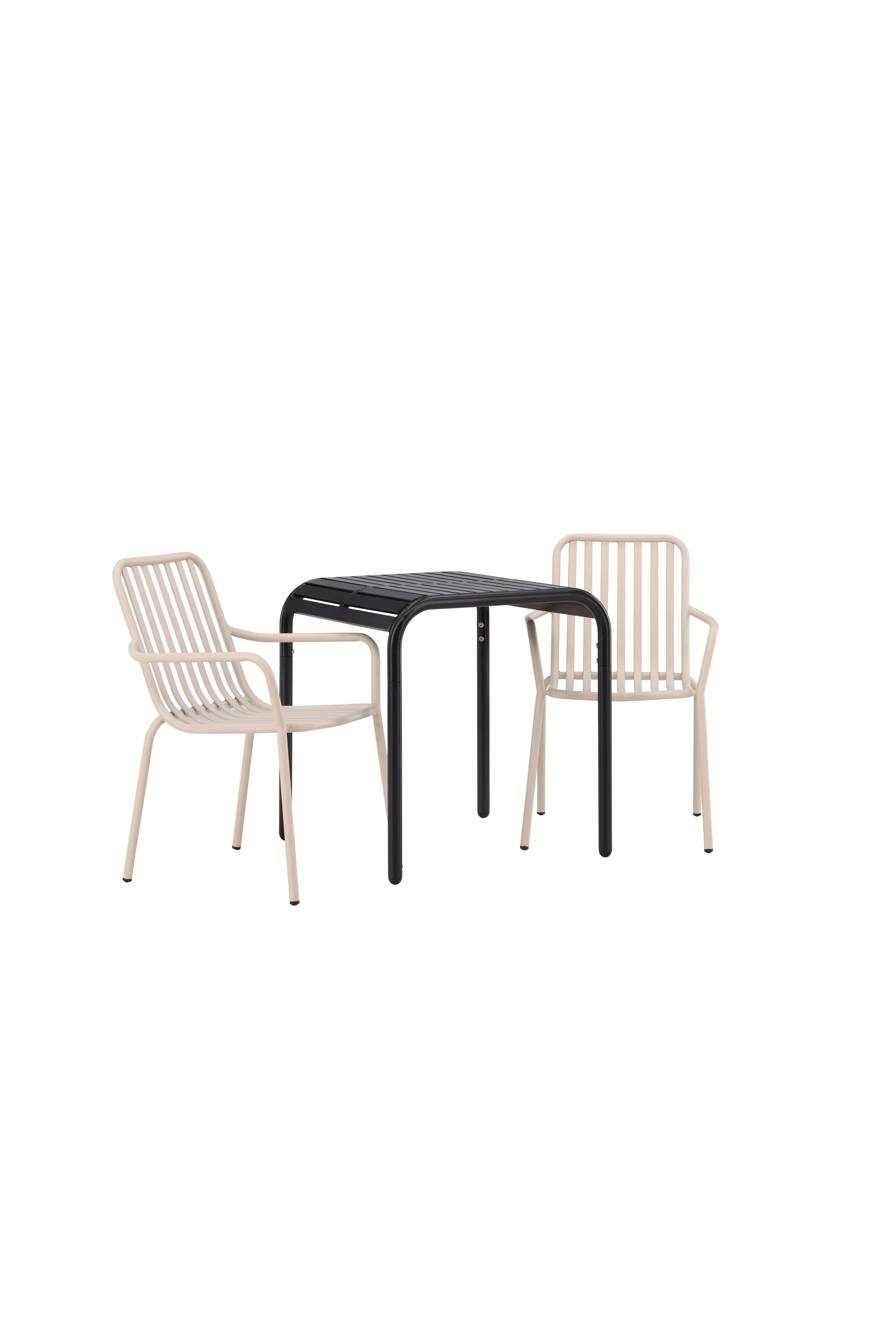 Borneo Outdoor-Tischset + Peking 70cm/2St. in Schwarz / Beige präsentiert im Onlineshop von KAQTU Design AG. Gartentischset ist von Venture Home
