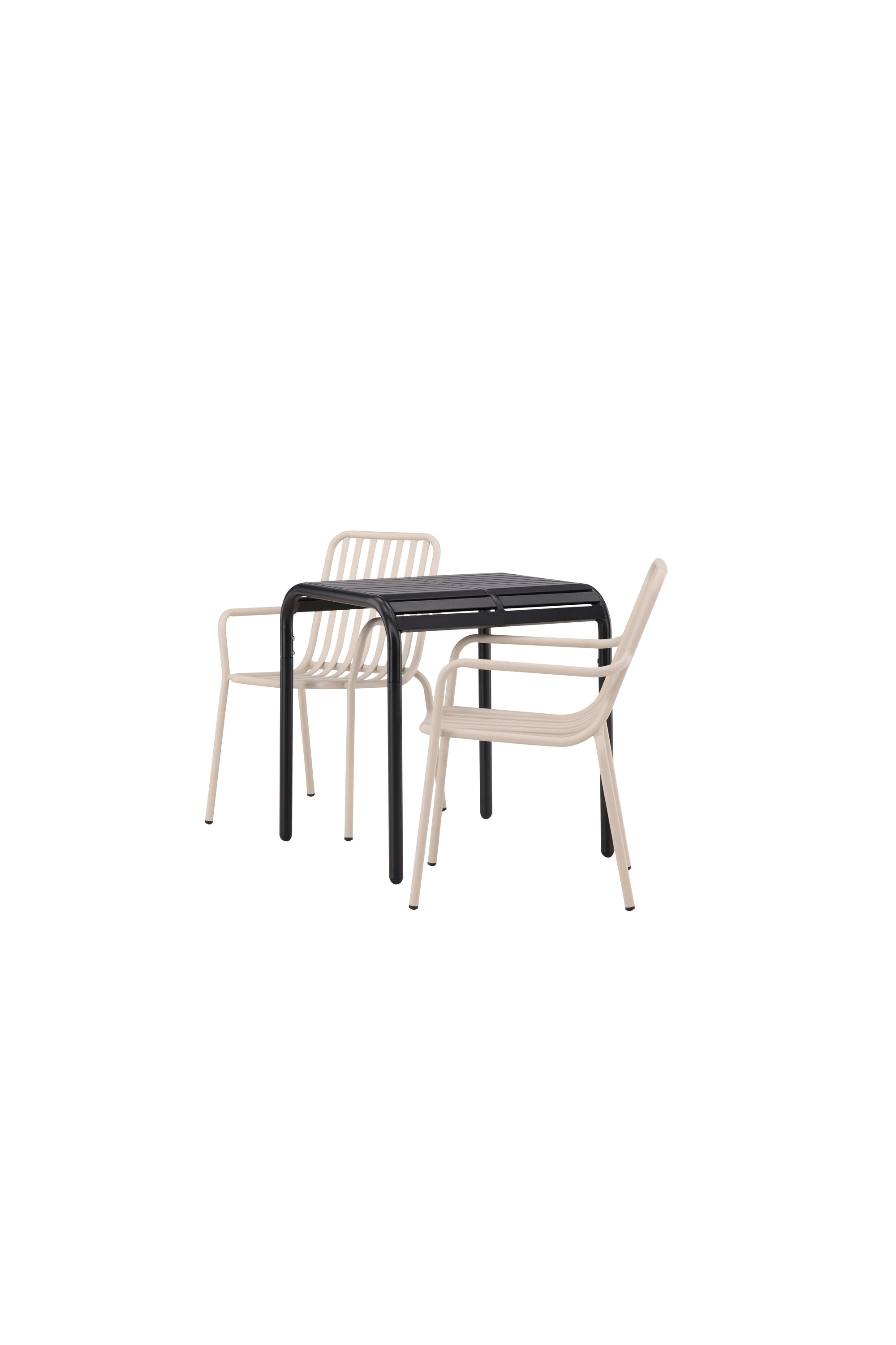 Borneo Outdoor-Tischset + Peking 70cm/2St. in Schwarz / Beige präsentiert im Onlineshop von KAQTU Design AG. Gartentischset ist von Venture Home