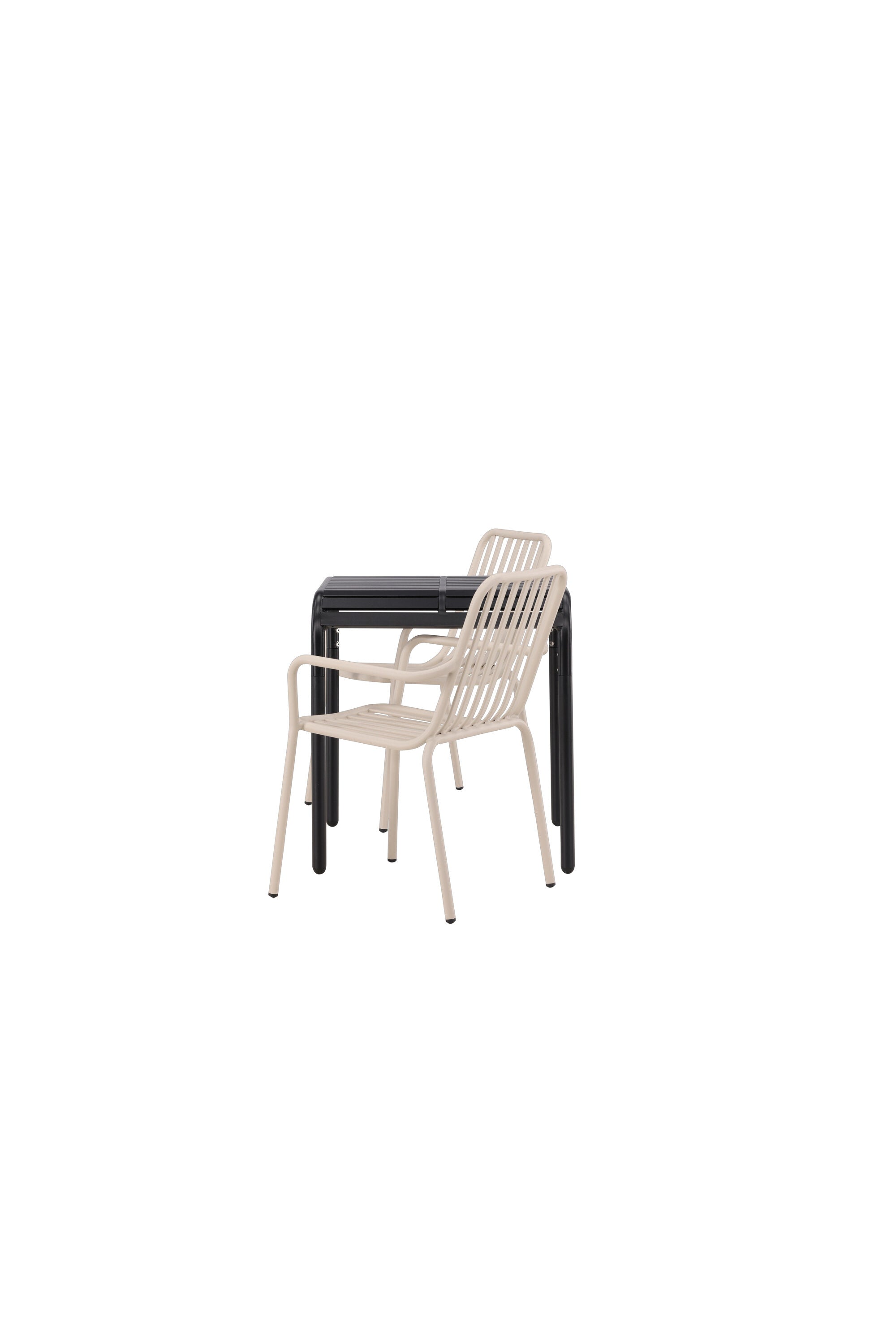 Borneo Outdoor-Tischset + Peking 70cm/2St. in Schwarz / Beige präsentiert im Onlineshop von KAQTU Design AG. Gartentischset ist von Venture Home