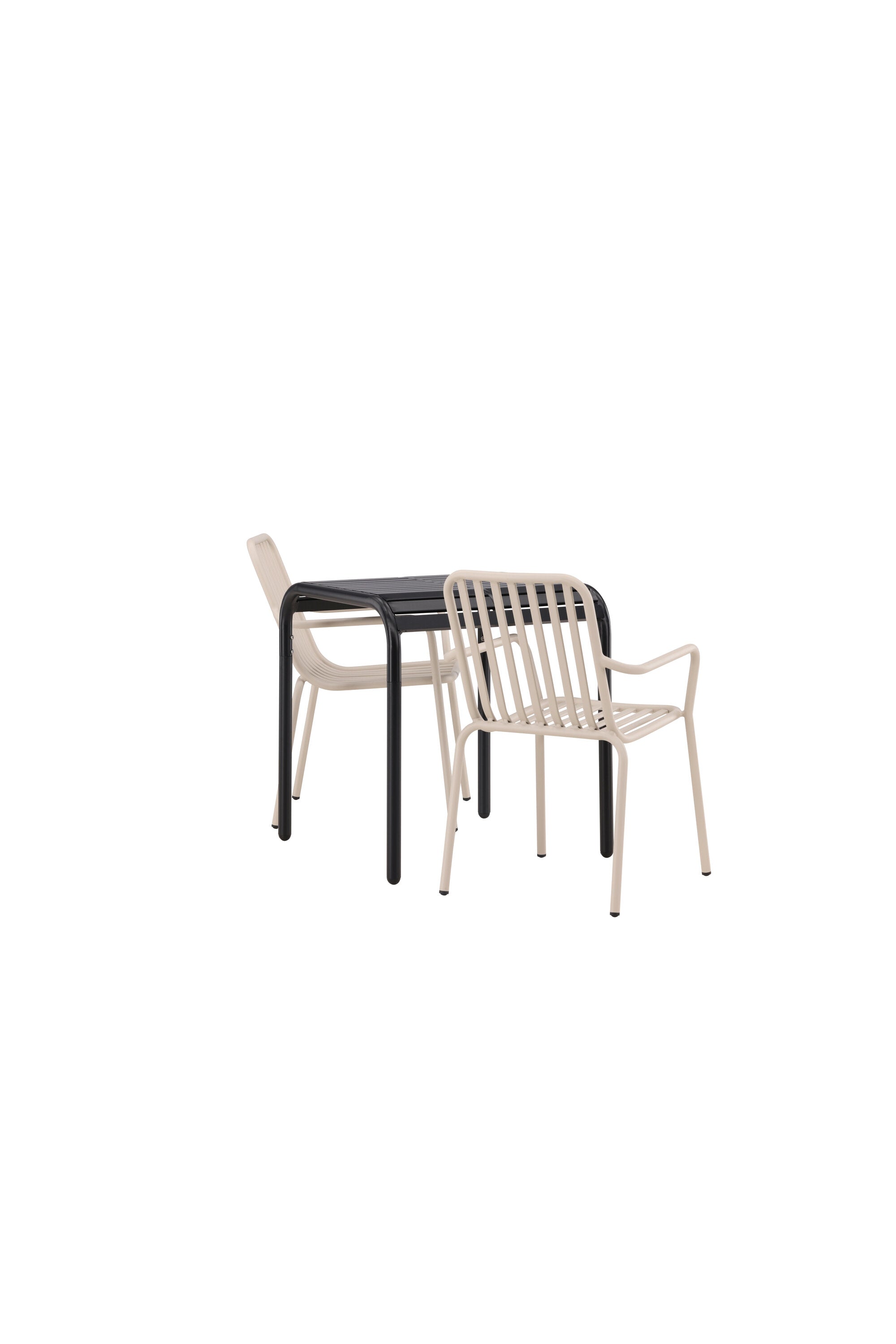 Borneo Outdoor-Tischset + Peking 70cm/2St. in Schwarz / Beige präsentiert im Onlineshop von KAQTU Design AG. Gartentischset ist von Venture Home