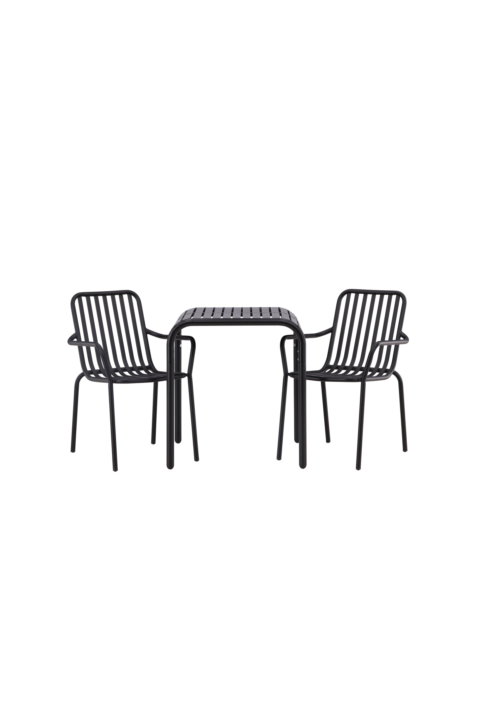 Borneo Outdoor-Tischset + Peking 70cm/2St. in Schwarz präsentiert im Onlineshop von KAQTU Design AG. Gartentischset ist von Venture Home