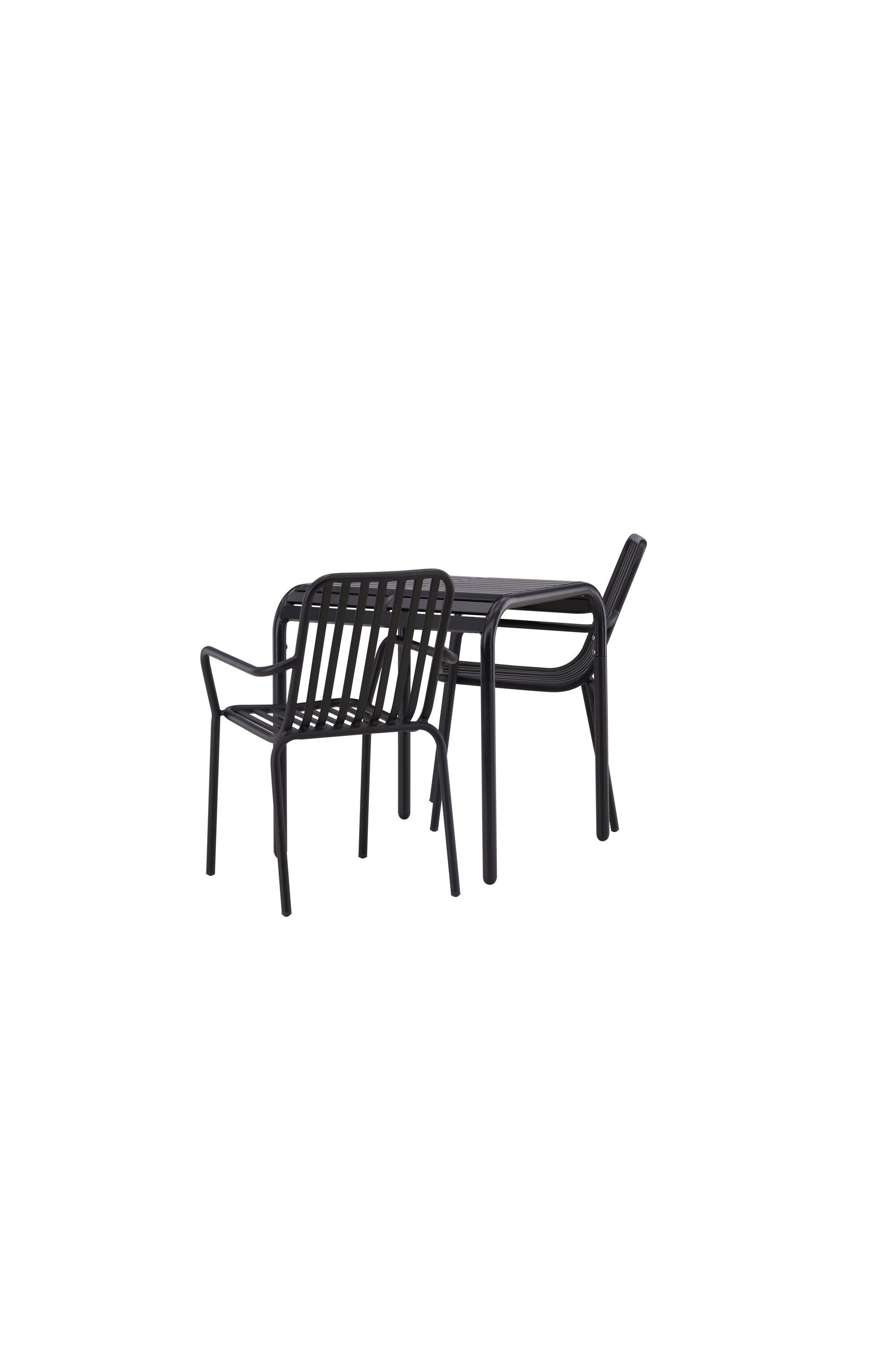 Borneo Outdoor-Tischset + Peking 70cm/2St. in Schwarz präsentiert im Onlineshop von KAQTU Design AG. Gartentischset ist von Venture Home