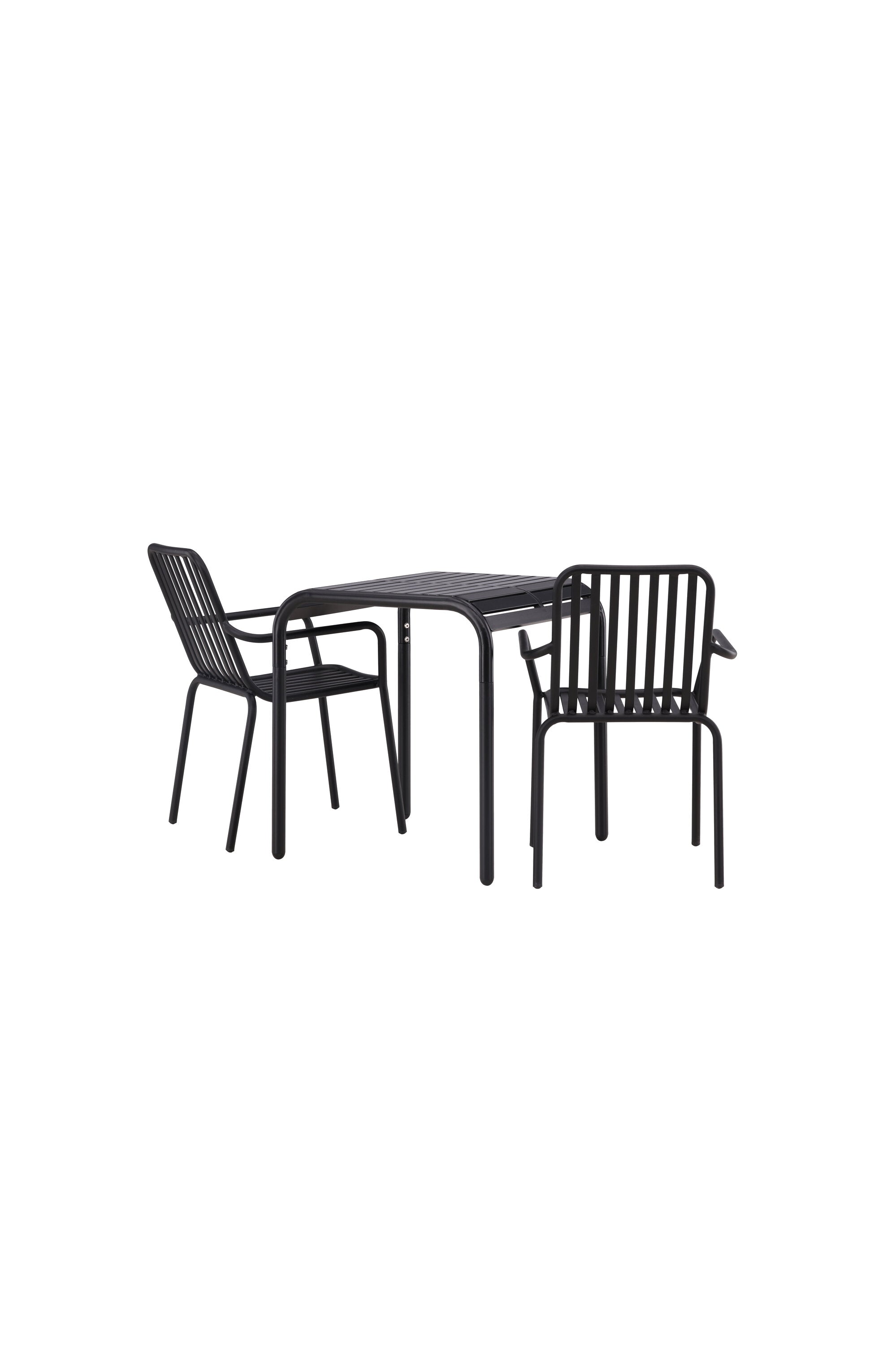 Borneo Outdoor-Tischset + Peking 70cm/2St. in Schwarz präsentiert im Onlineshop von KAQTU Design AG. Gartentischset ist von Venture Home