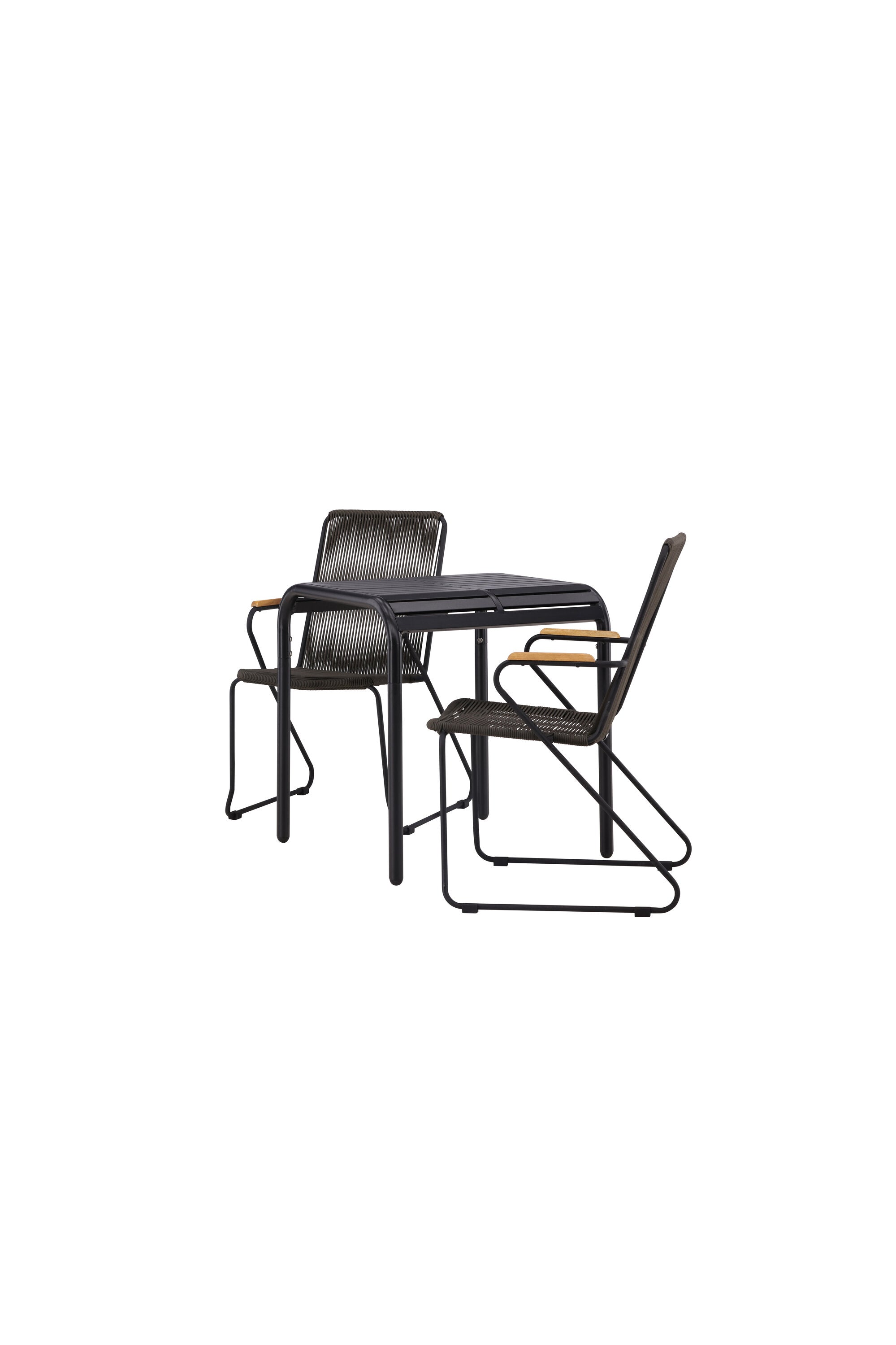 Borneo Outdoor-Tischset + Bois 70cm/2St. in Schwarz, Dunkelgrau präsentiert im Onlineshop von KAQTU Design AG. Gartentischset ist von Venture Home