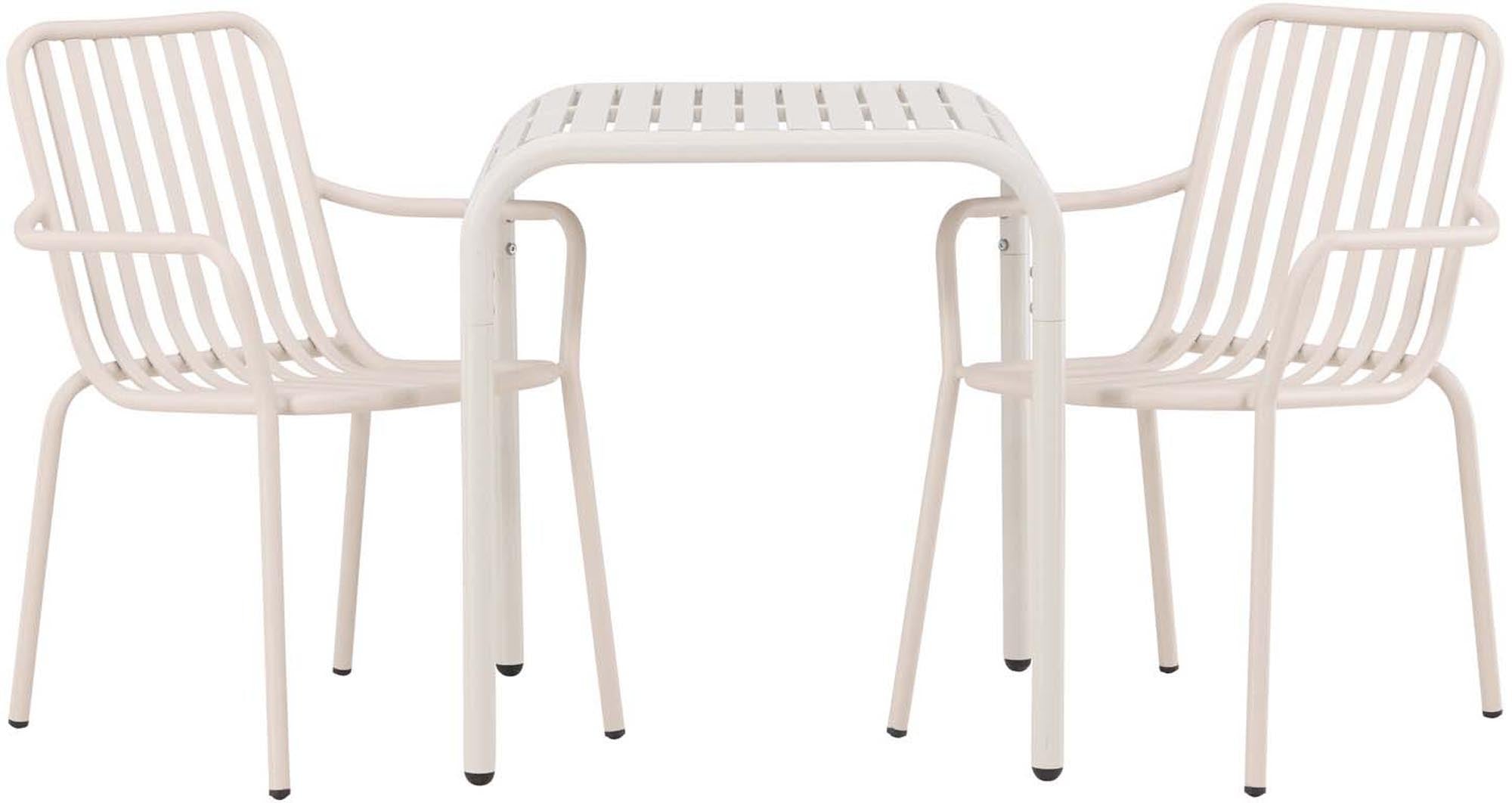 Stilvolles Borneo Outdoor-Tischset mit 70 cm Tisch und Peking Stühlen. Perfekt für entspannte Stunden im Freien, langlebig und elegant.