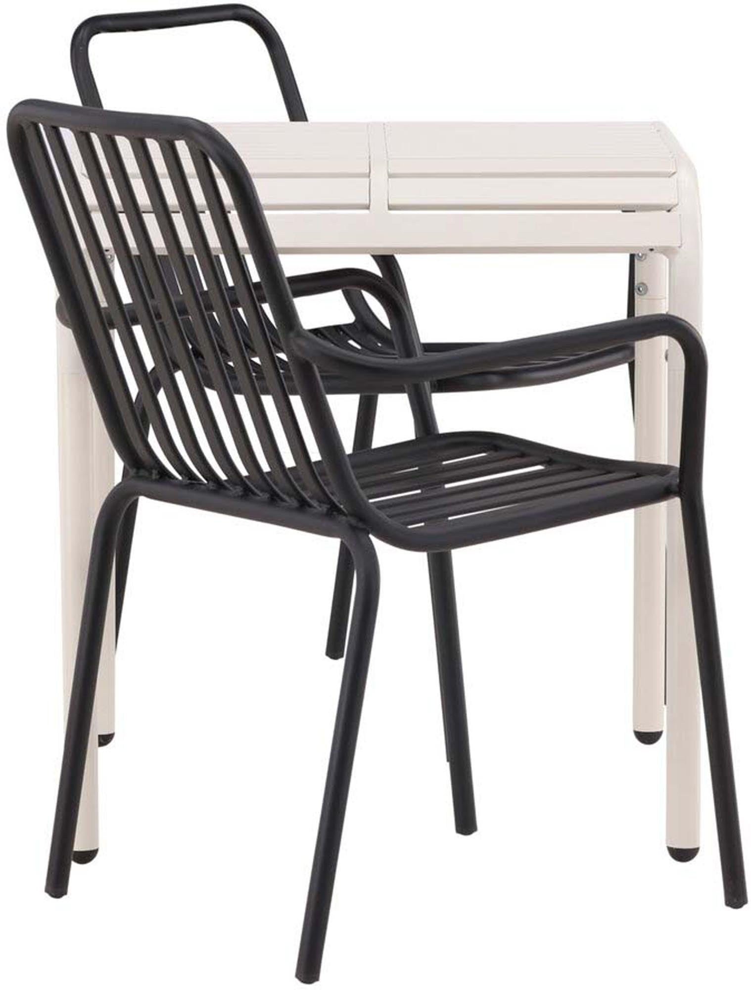 Stilvolles Borneo Outdoor-Tischset mit 70 cm Tisch und ergonomischen Peking Stühlen. Perfekt für entspannte Stunden im Freien, langlebig und wetterbeständig.