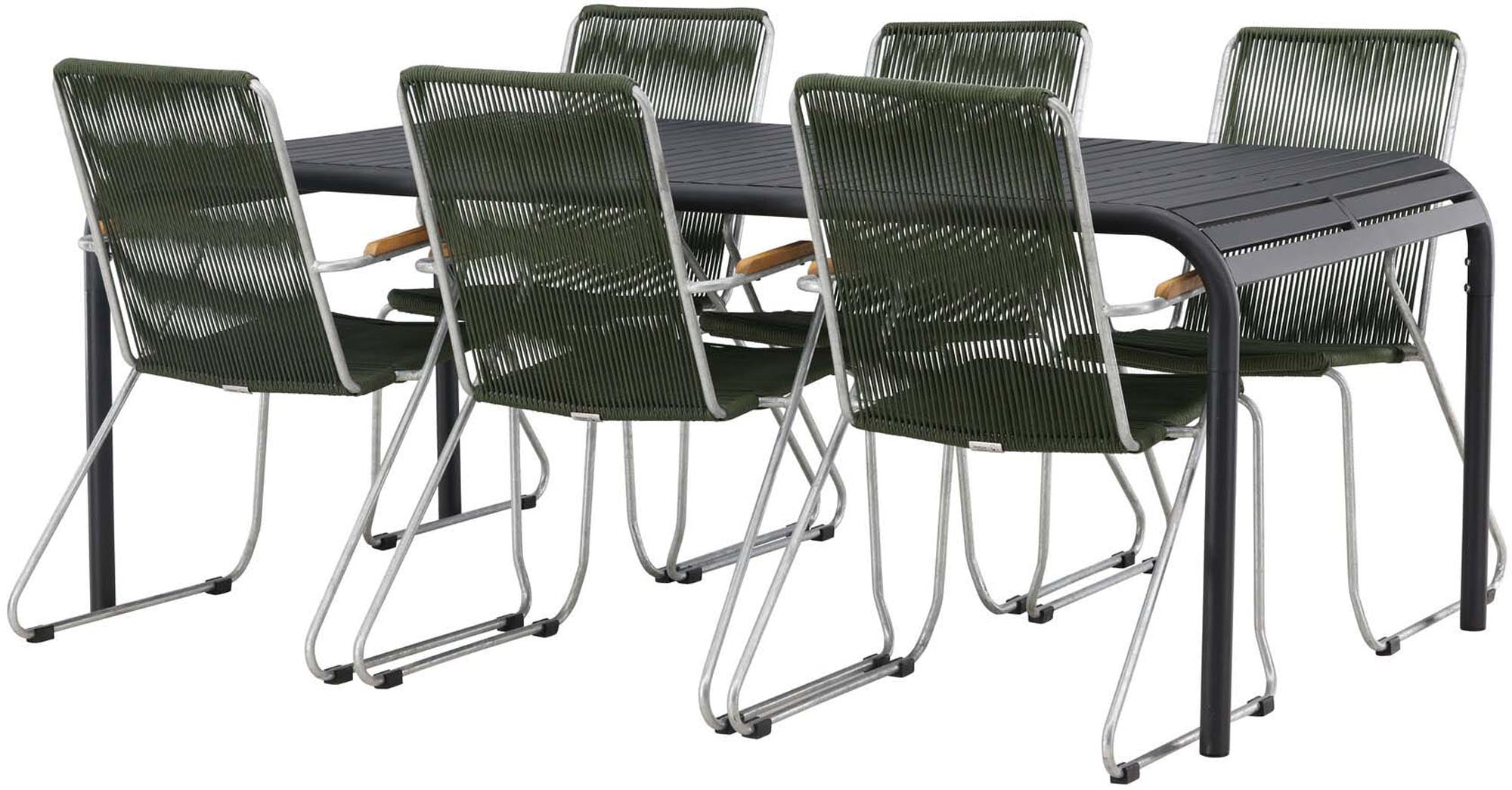 Stilvolles Borneo Outdoor-Tischset: Ideal für gesellige Abende im Freien mit robustem Design und komfortablen Stühlen.