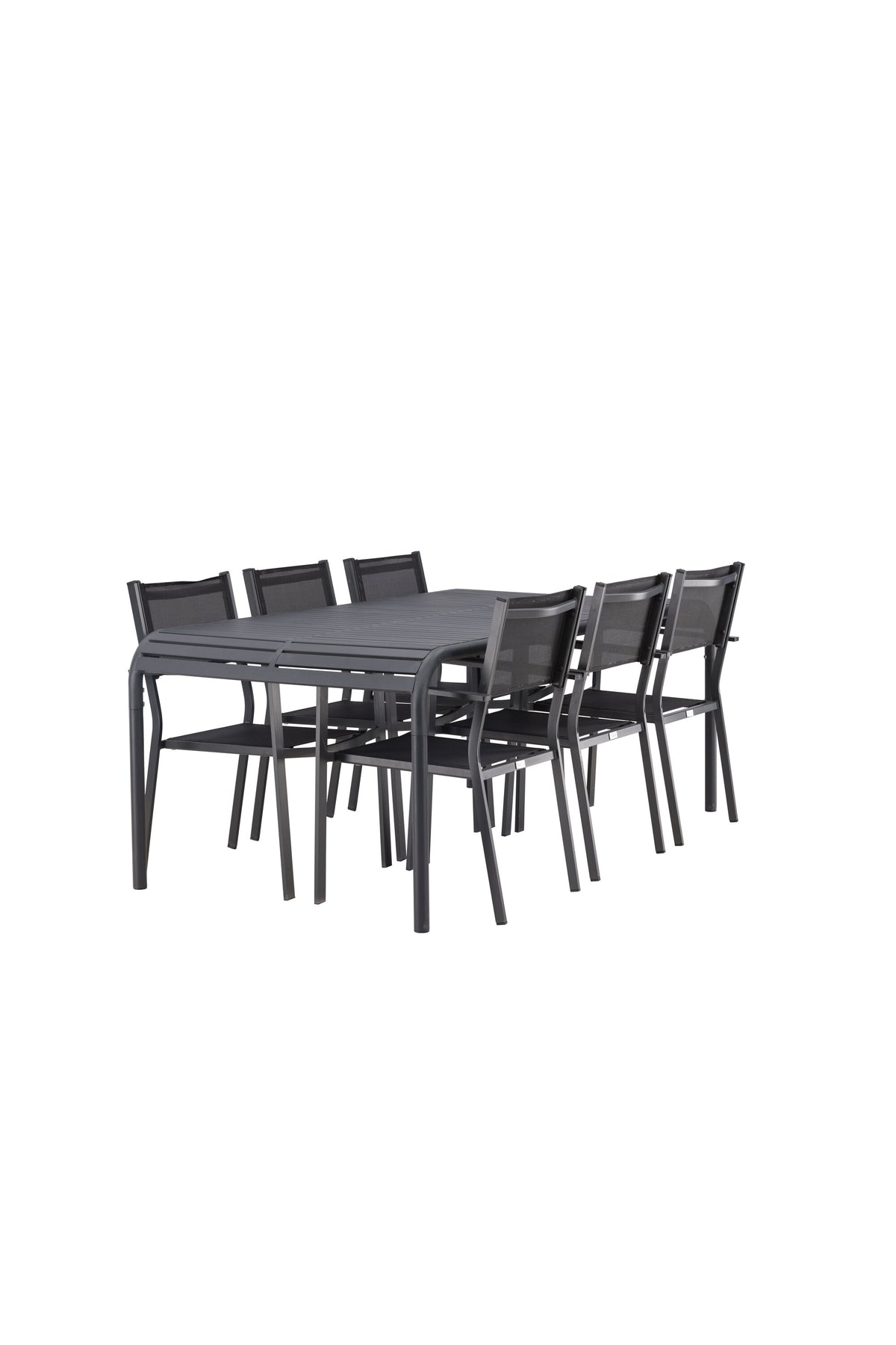 Borneo Outdoor-Tischset + Copacabana 200cm/6St. in Schwarz präsentiert im Onlineshop von KAQTU Design AG. Gartentischset ist von Venture Home