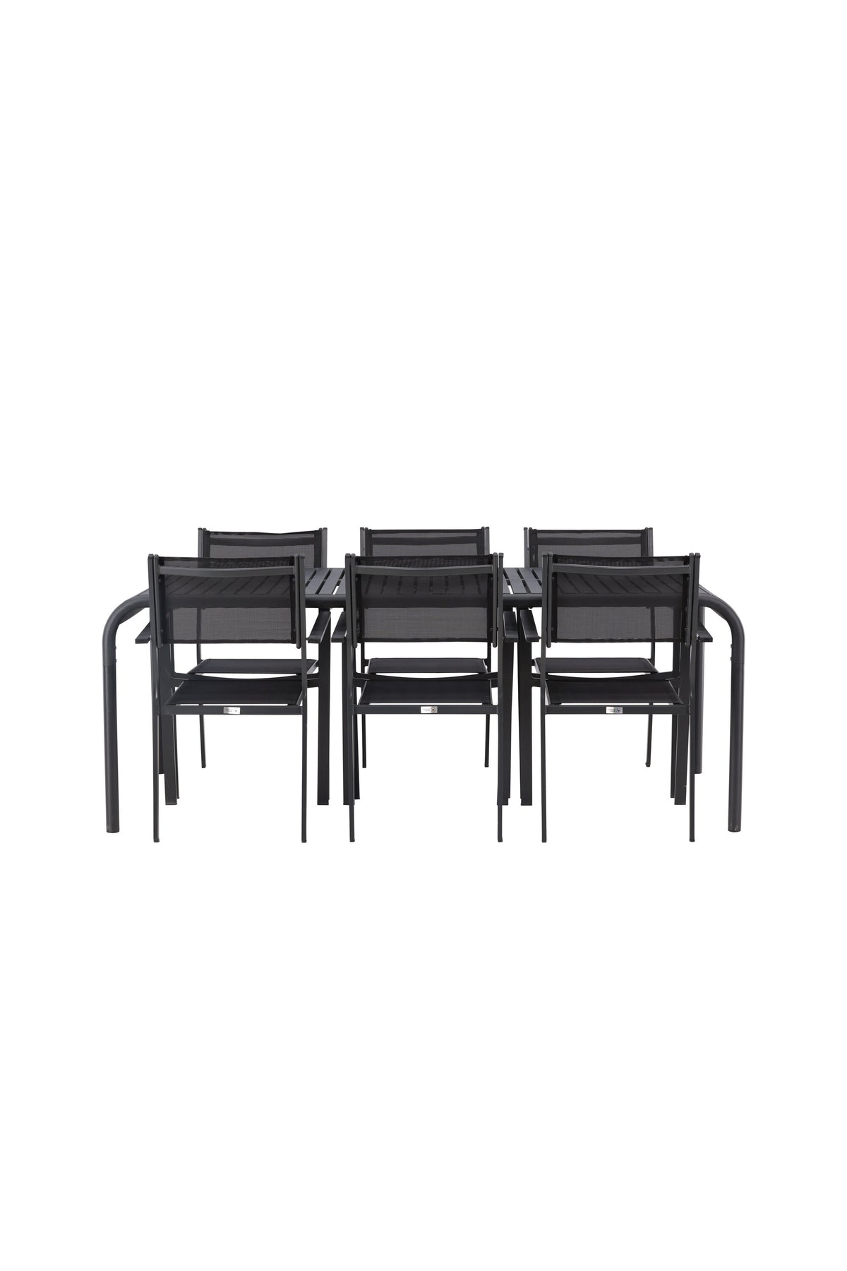 Borneo Outdoor-Tischset + Copacabana 200cm/6St. in Schwarz präsentiert im Onlineshop von KAQTU Design AG. Gartentischset ist von Venture Home