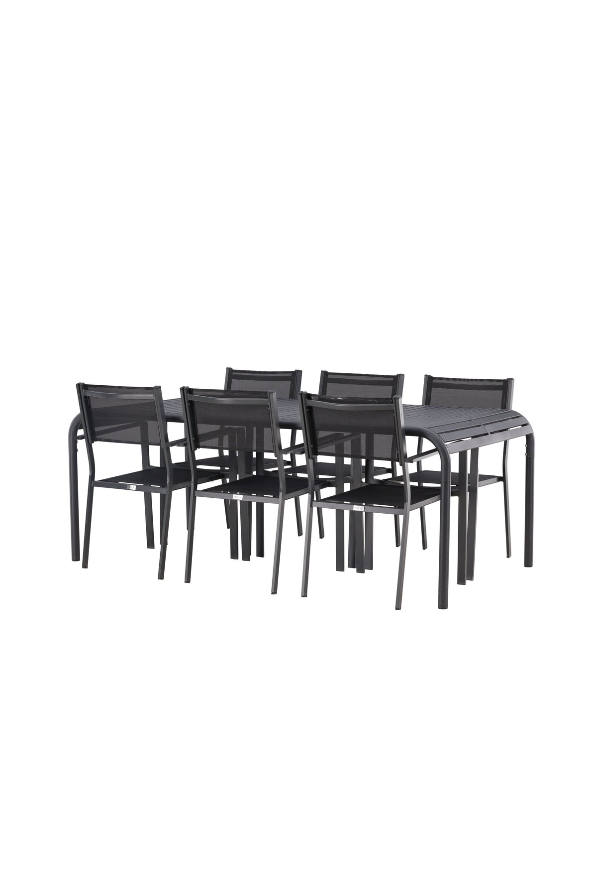 Borneo Outdoor-Tischset + Copacabana 200cm/6St. in Schwarz präsentiert im Onlineshop von KAQTU Design AG. Gartentischset ist von Venture Home