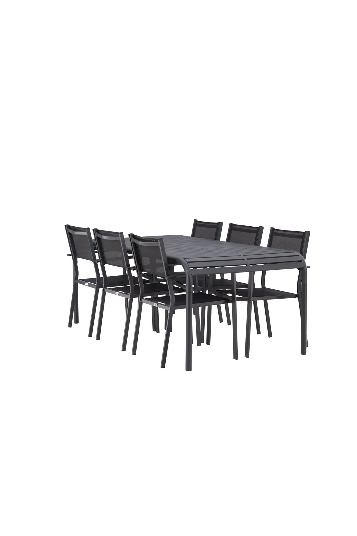 Borneo Outdoor-Tischset + Copacabana 200cm/6St. in Schwarz präsentiert im Onlineshop von KAQTU Design AG. Gartentischset ist von Venture Home