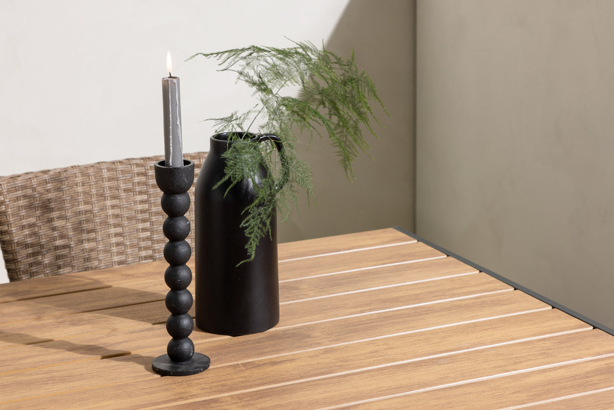 Break Outdoor-Tischset + Malina 150cm/4St. in Schwarz / Natur präsentiert im Onlineshop von KAQTU Design AG. Gartentischset ist von Venture Home
