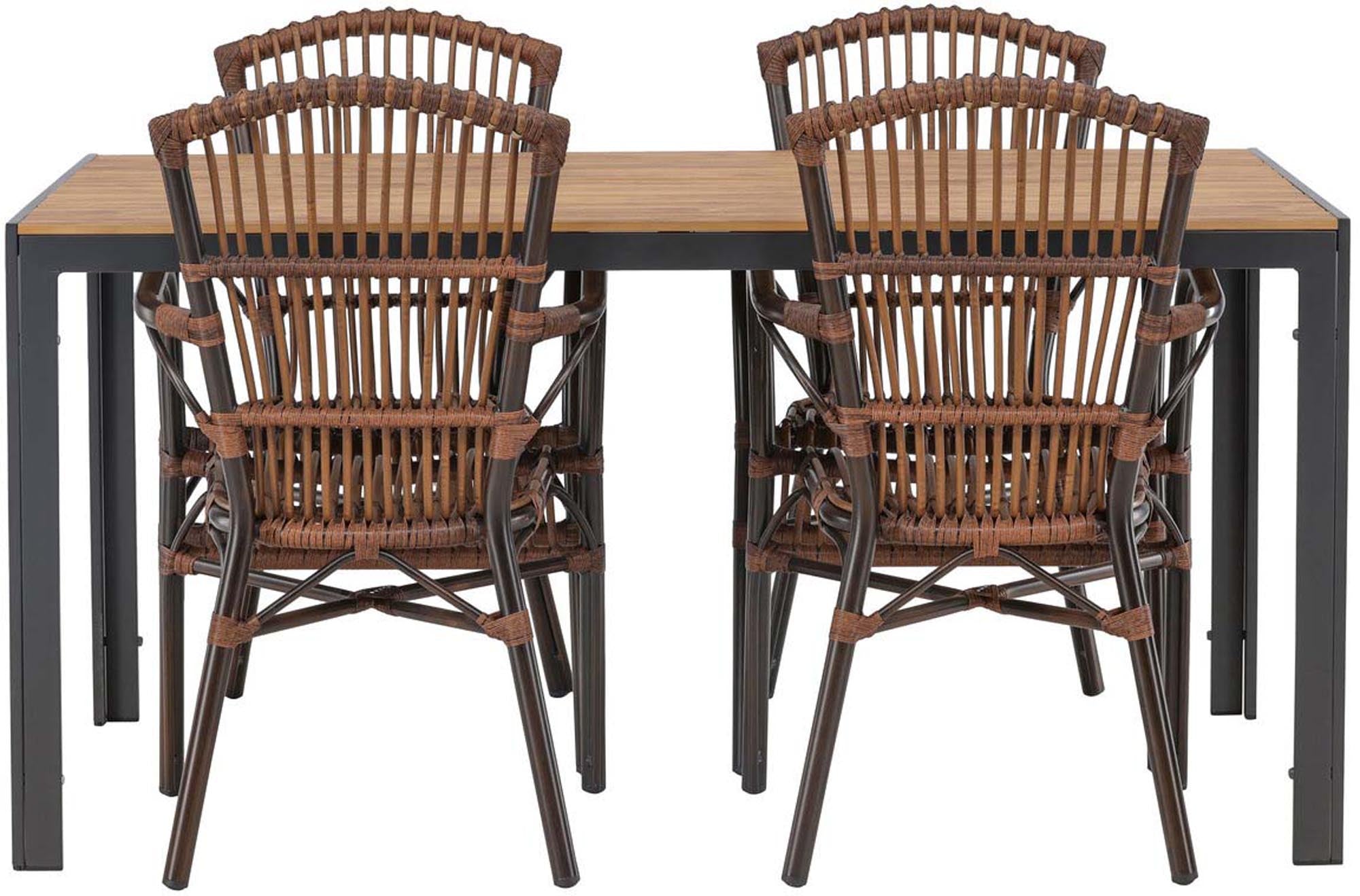 Entdecken Sie das Break Outdoor-Tischset von Venture Home: modernes Design, langlebige Materialien und Komfort für gesellige Stunden im Freien.