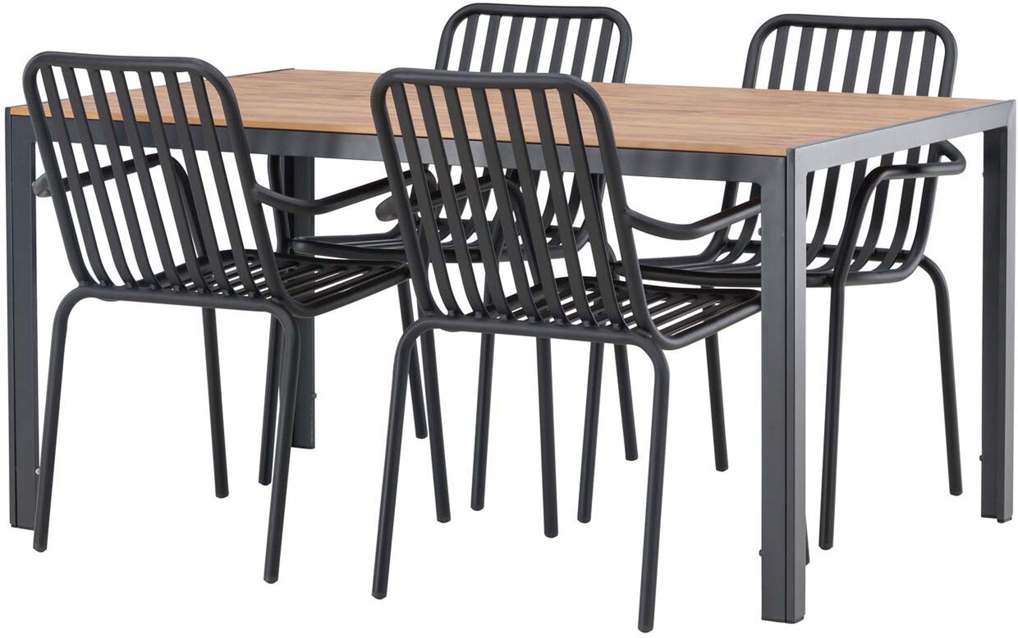 Entdecken Sie das Break Outdoor-Tischset + Peking 150cm/4St. von Venture Home – ideal für entspannte Abende im Freien mit Freunden und Familie.