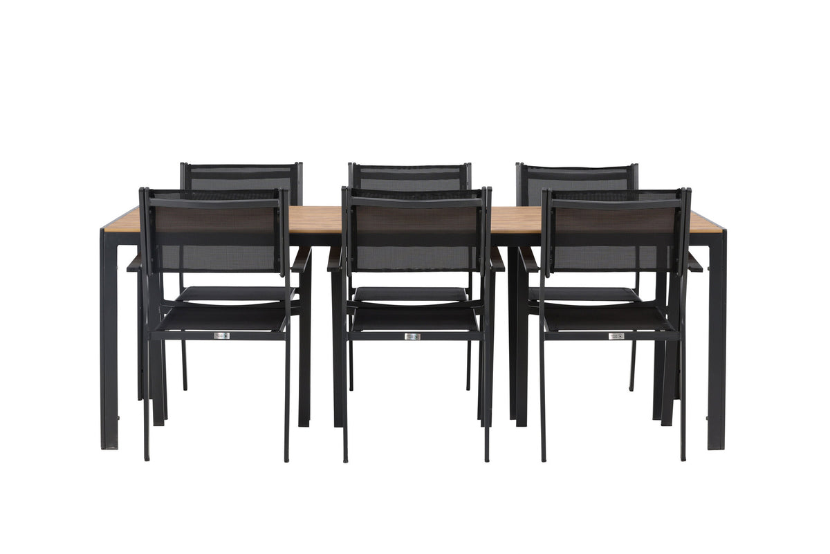 Break Outdoor-Tischset + Copacabana 205cm/6St. in Weiss präsentiert im Onlineshop von KAQTU Design AG. Gartentischset ist von Venture Home