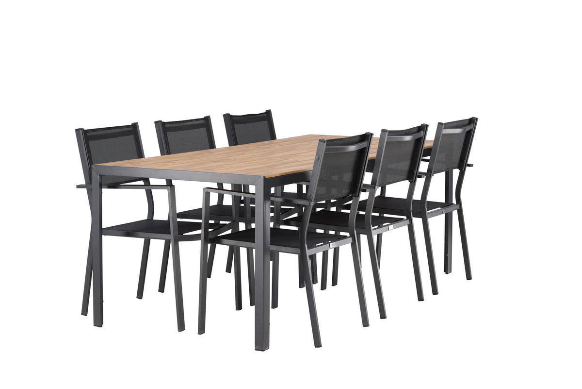 Break Outdoor-Tischset + Copacabana 205cm/6St. in Weiss präsentiert im Onlineshop von KAQTU Design AG. Gartentischset ist von Venture Home