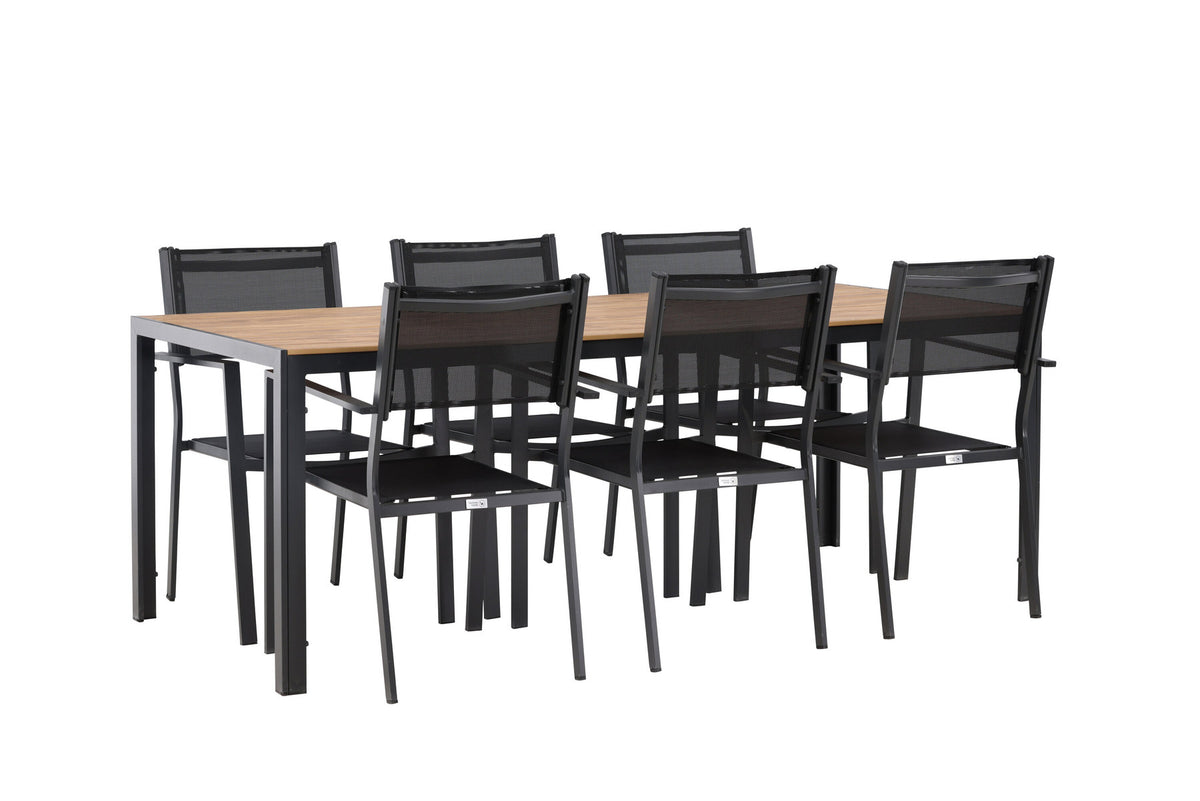 Break Outdoor-Tischset + Copacabana 205cm/6St. in Weiss präsentiert im Onlineshop von KAQTU Design AG. Gartentischset ist von Venture Home