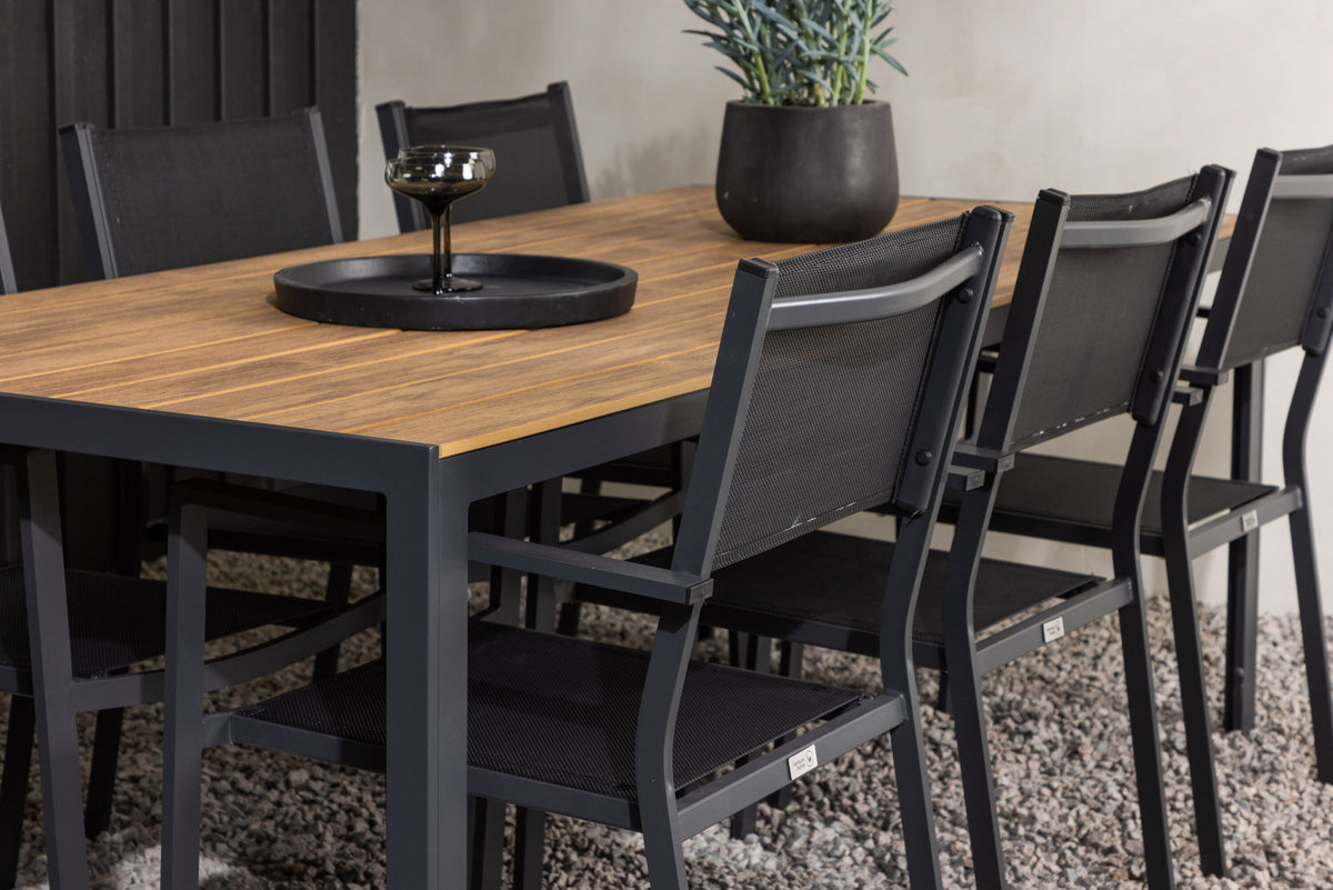 Break Outdoor-Tischset + Copacabana 205cm/6St. in Weiss präsentiert im Onlineshop von KAQTU Design AG. Gartentischset ist von Venture Home