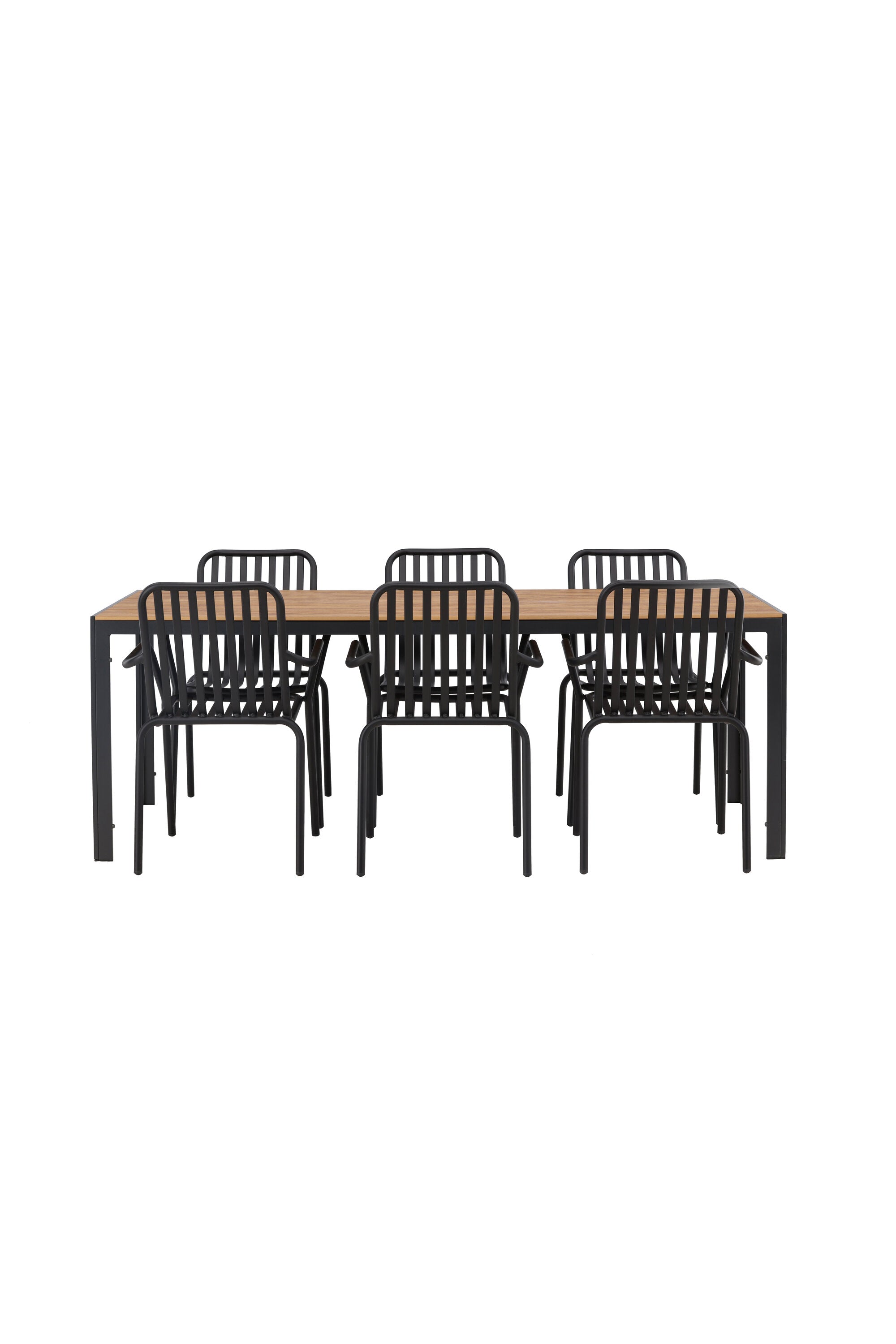 Break Outdoor-Tischset + Peking 205cm/6St. in Schwarz präsentiert im Onlineshop von KAQTU Design AG. Gartentischset ist von Venture Home
