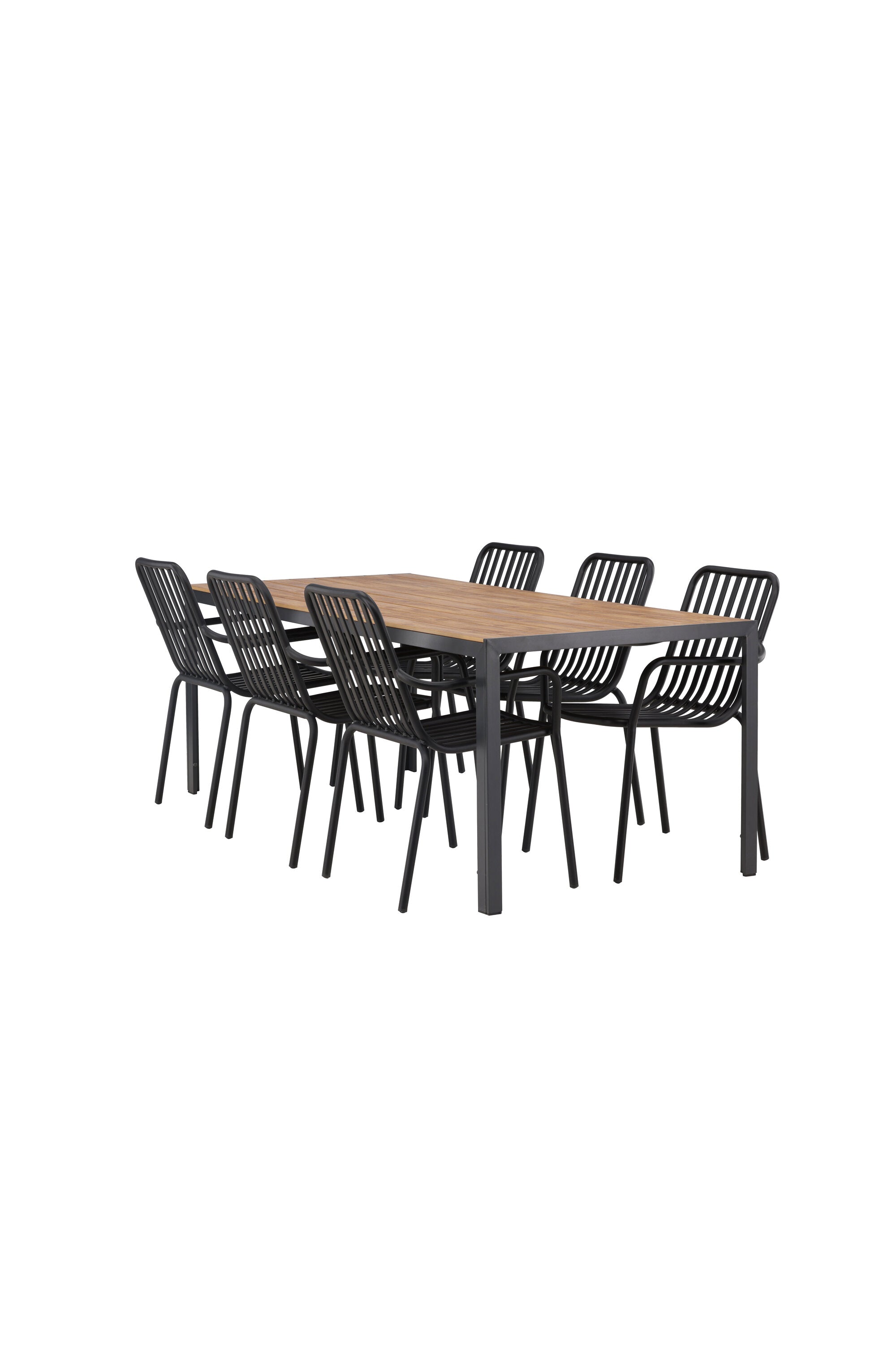 Break Outdoor-Tischset + Peking 205cm/6St. in Schwarz präsentiert im Onlineshop von KAQTU Design AG. Gartentischset ist von Venture Home