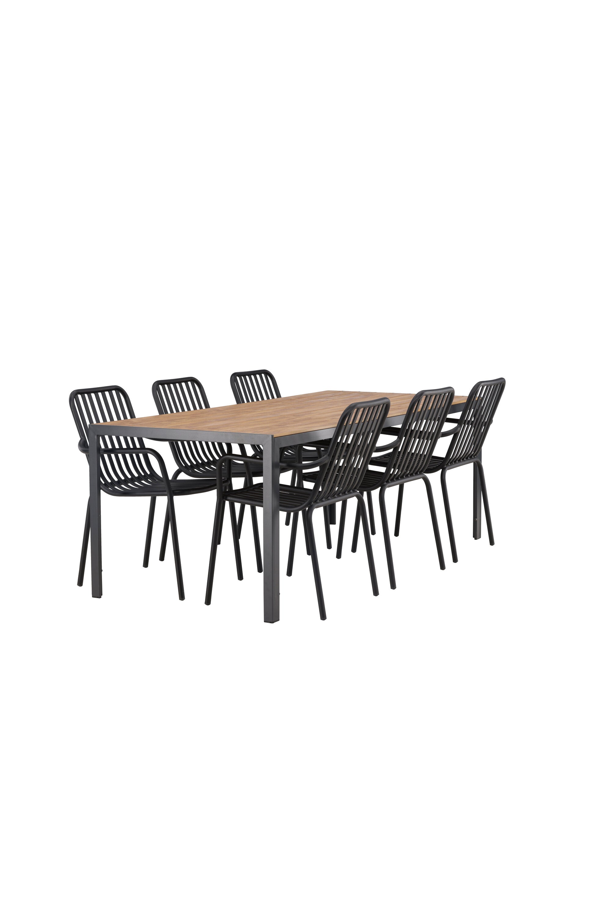 Break Outdoor-Tischset + Peking 205cm/6St. in Schwarz präsentiert im Onlineshop von KAQTU Design AG. Gartentischset ist von Venture Home