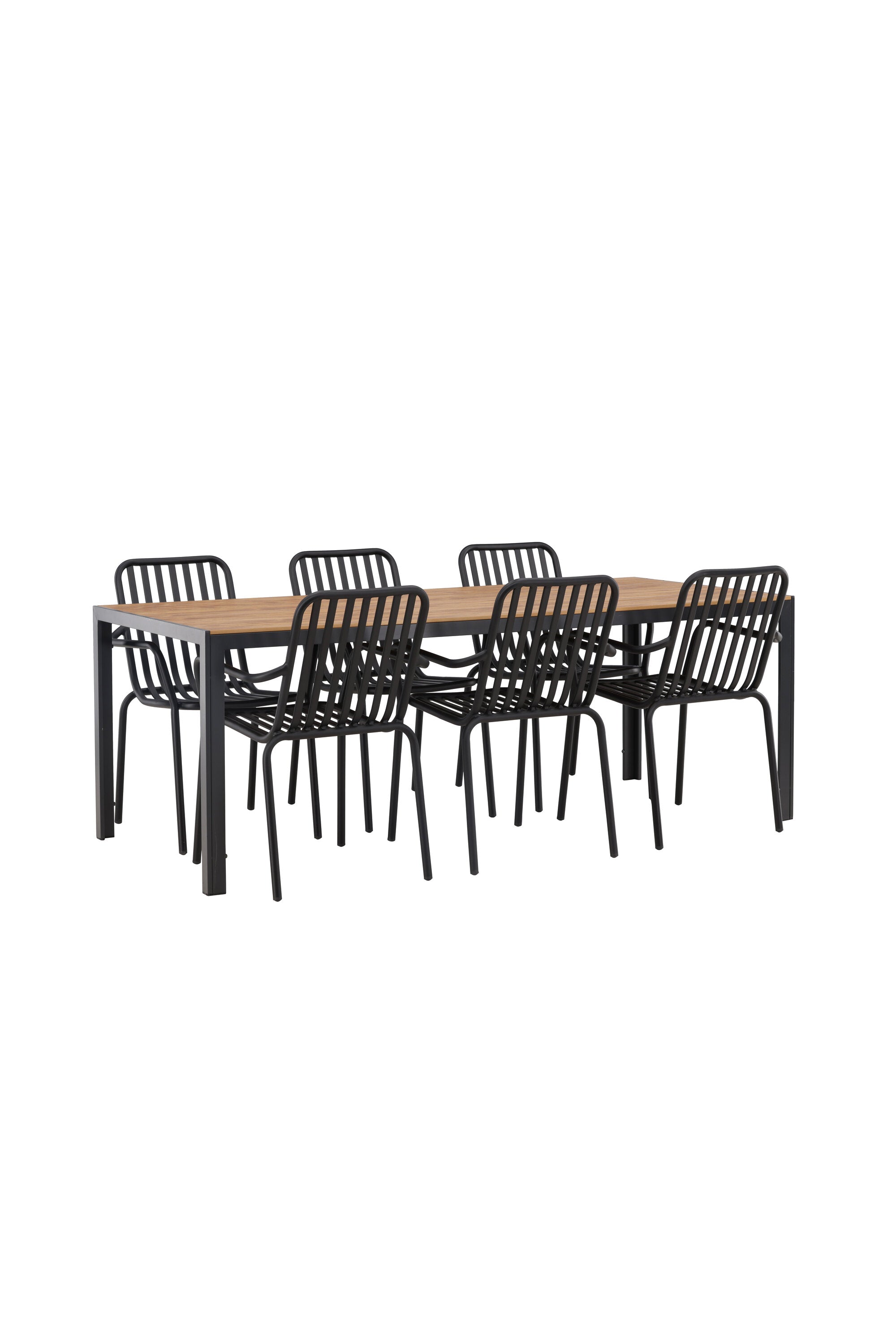 Break Outdoor-Tischset + Peking 205cm/6St. in Schwarz präsentiert im Onlineshop von KAQTU Design AG. Gartentischset ist von Venture Home