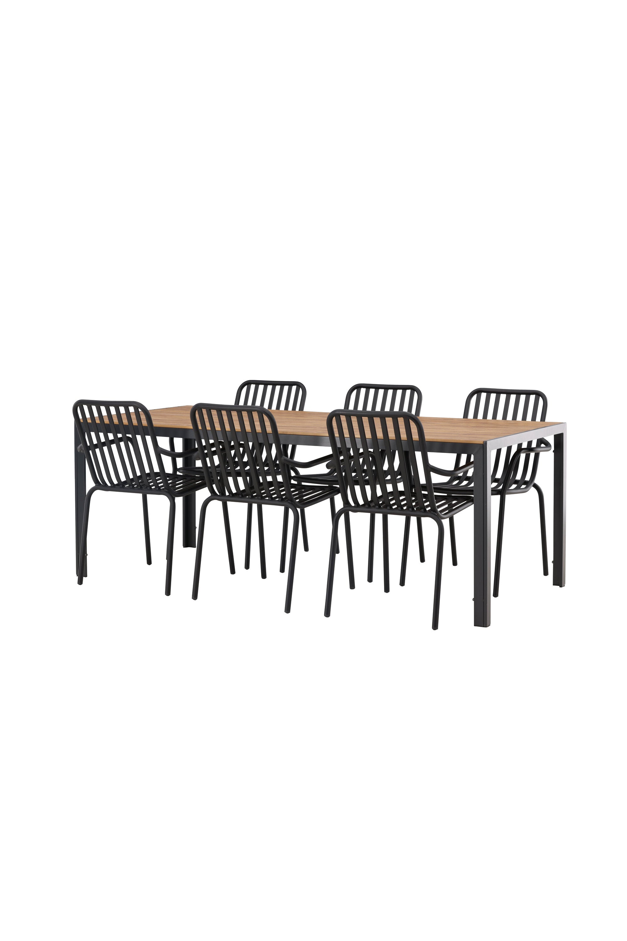 Break Outdoor-Tischset + Peking 205cm/6St. in Schwarz präsentiert im Onlineshop von KAQTU Design AG. Gartentischset ist von Venture Home