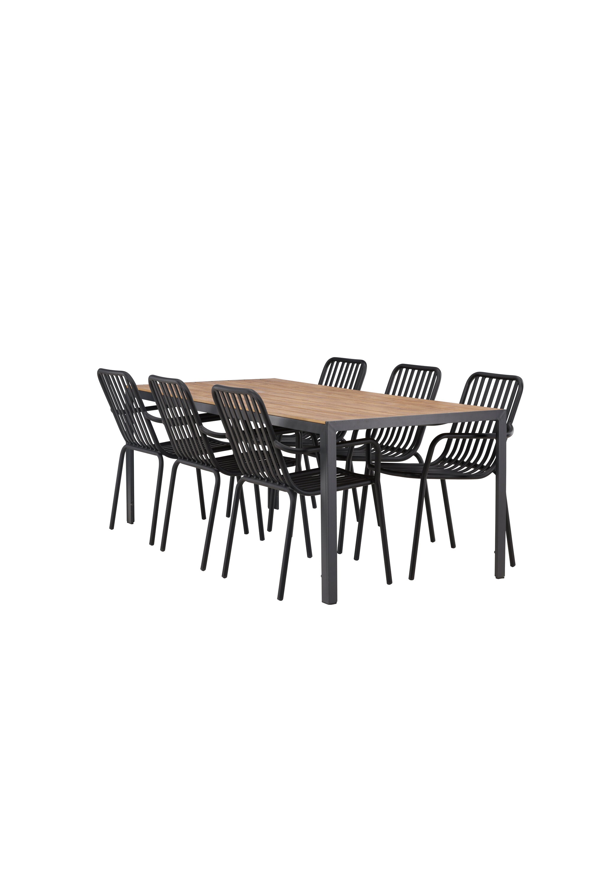 Break Outdoor-Tischset + Peking 205cm/6St. in Schwarz präsentiert im Onlineshop von KAQTU Design AG. Gartentischset ist von Venture Home