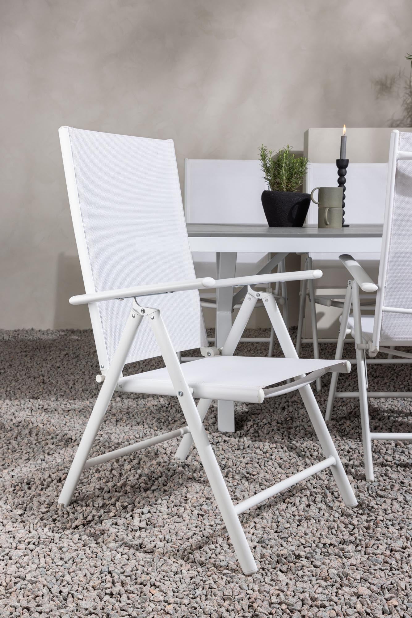 Robustes 200cm Tischset für stilvolle Outdoor-Dinner mit 6 Personen.