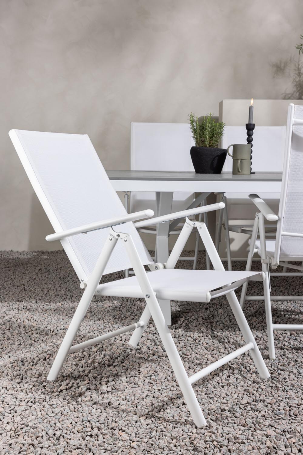 Garcia Outdoor-Tischset + Break 200cm/6St. in Weiss präsentiert im Onlineshop von KAQTU Design AG. Gartentischset ist von Venture Home