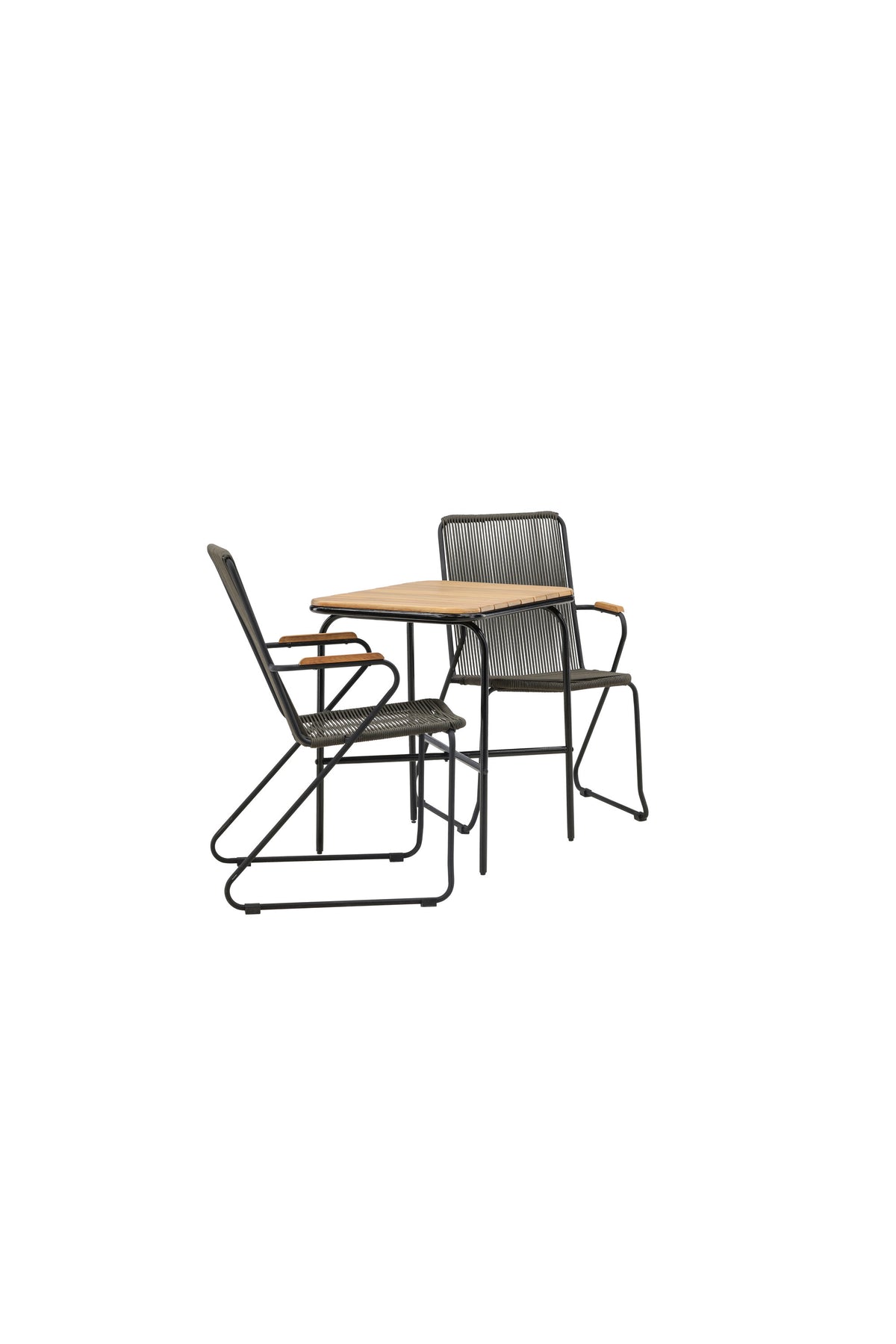 Holmbeck Outdoor-Tischset Bois 70cm/2St. in Schwarz, Dunkelgrau präsentiert im Onlineshop von KAQTU Design AG. Gartentischset ist von Venture Home
