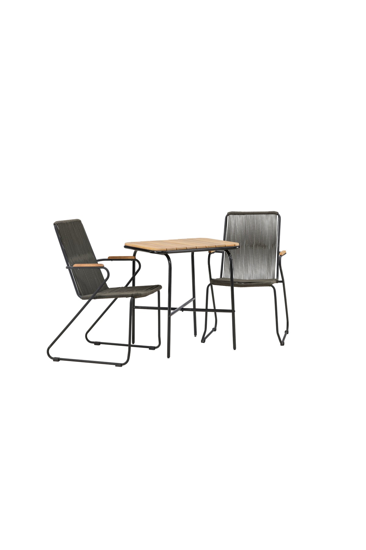 Holmbeck Outdoor-Tischset Bois 70cm/2St. in Schwarz, Dunkelgrau präsentiert im Onlineshop von KAQTU Design AG. Gartentischset ist von Venture Home