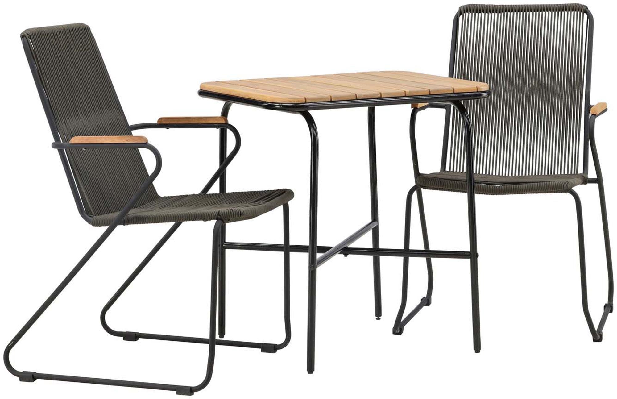 Holmbeck Outdoor-Tischset Bois: Stilvolles Akazienholz und robuste Stühle für entspannte Momente im Freien. Ideal für Balkon und Terrasse.