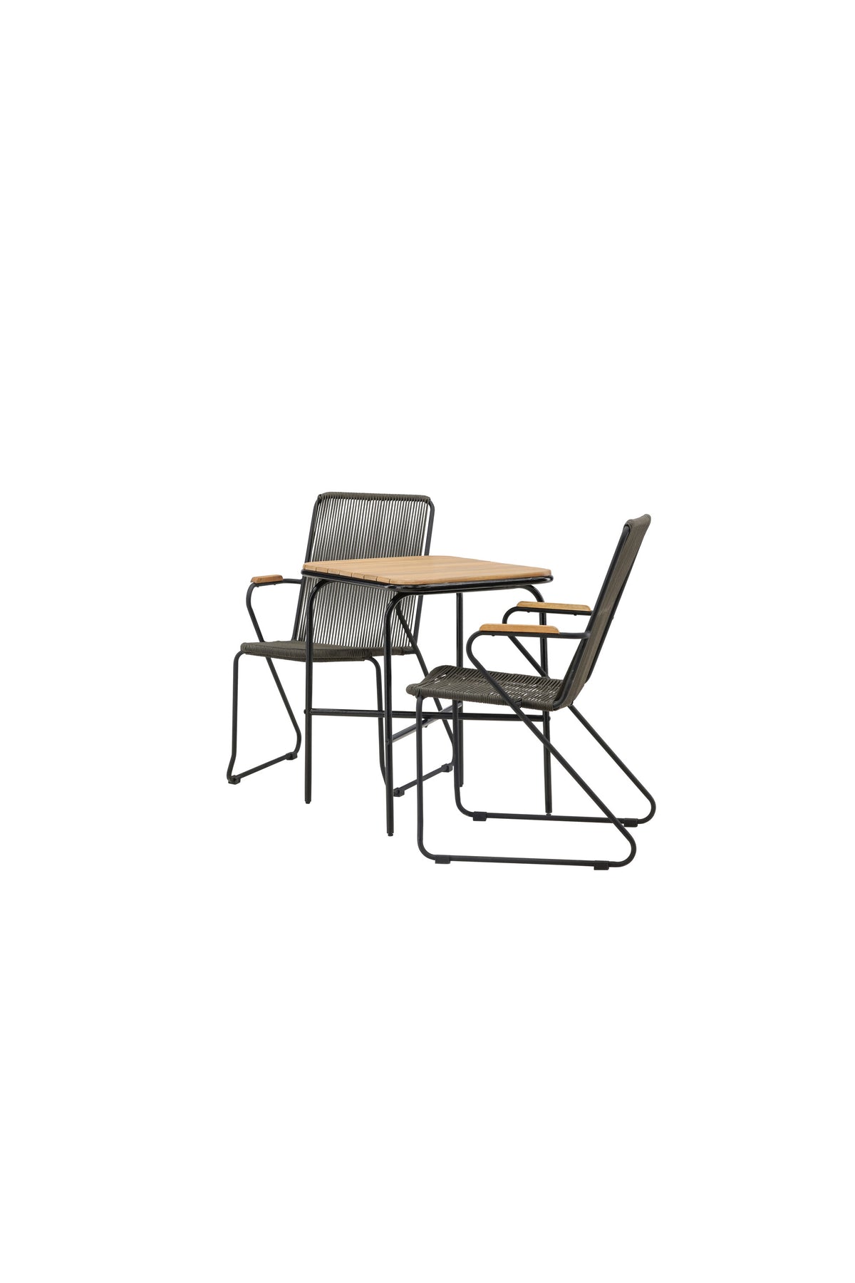 Holmbeck Outdoor-Tischset Bois 70cm/2St. in Schwarz, Dunkelgrau präsentiert im Onlineshop von KAQTU Design AG. Gartentischset ist von Venture Home