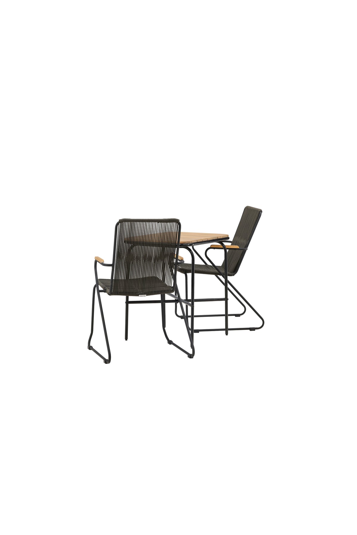 Holmbeck Outdoor-Tischset Bois 70cm/2St. in Schwarz, Dunkelgrau präsentiert im Onlineshop von KAQTU Design AG. Gartentischset ist von Venture Home