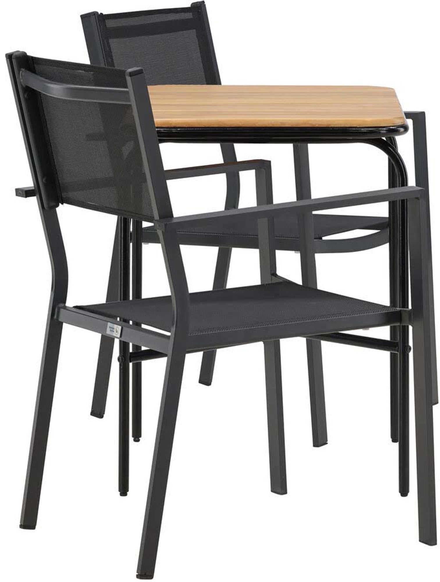 Entdecken Sie das Holmbeck Outdoor-Tischset Copacabana von Venture Home. Stilvoll, wetterfest und ideal für kleine Balkone oder Terrassen.