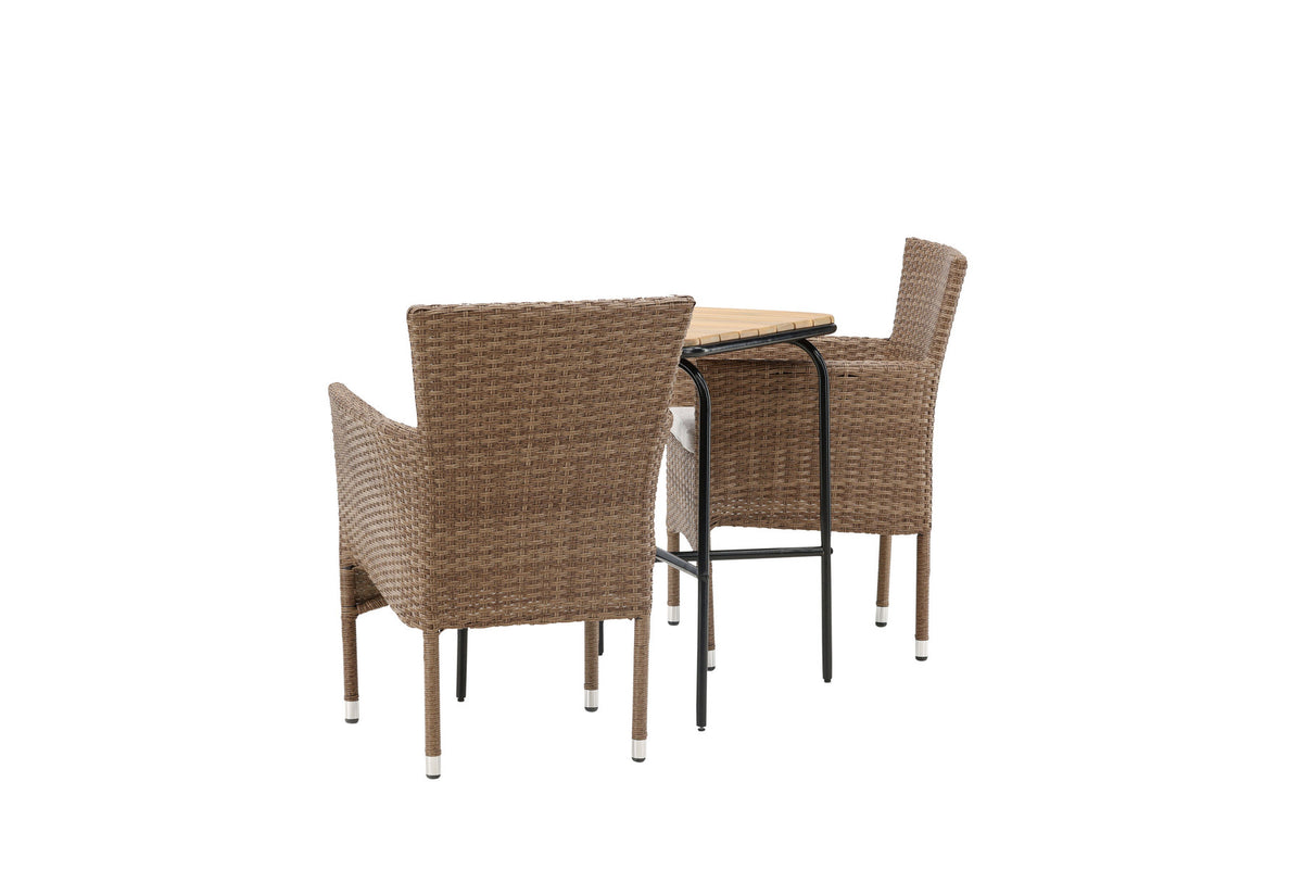 Holmbeck Outdoor-Tischset Malina 70cm/2St. in Natur / Schwarz präsentiert im Onlineshop von KAQTU Design AG. Gartentischset ist von Venture Home