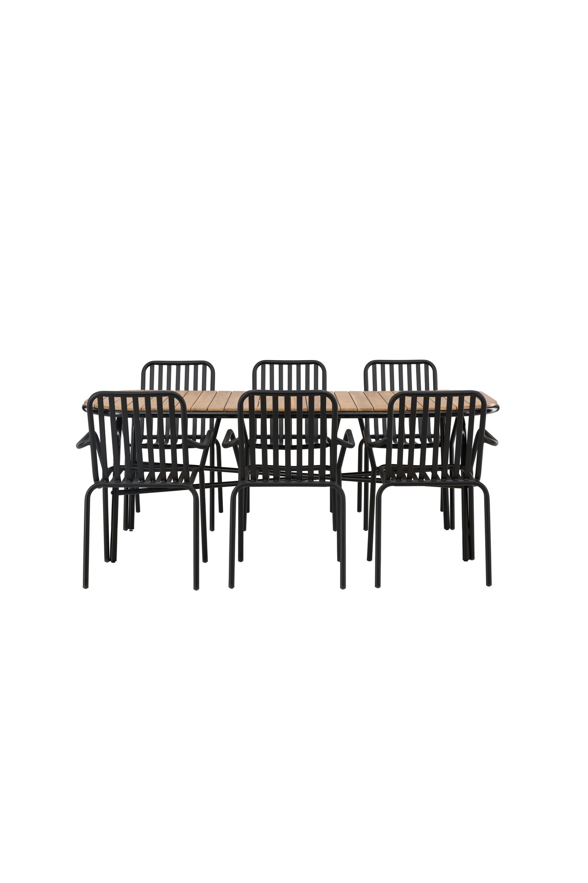 Holmbeck Outdoor-Tischset Peking 200cm/6St. in Schwarz präsentiert im Onlineshop von KAQTU Design AG. Gartentischset ist von Venture Home