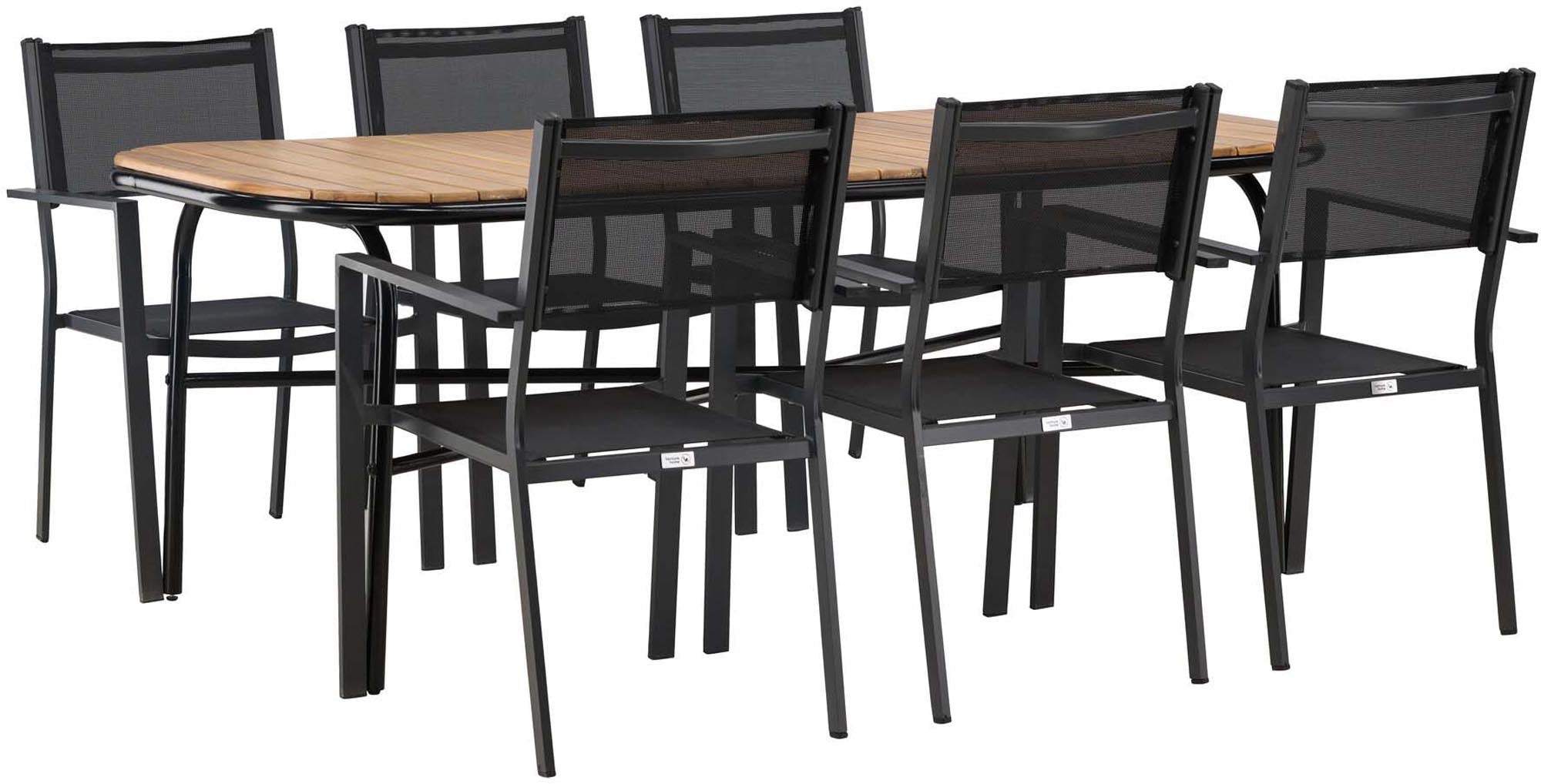 Elegantes Holmbeck Outdoor-Tischset Copacabana für 6 Personen. Hochwertige Materialien und modernes Design für unvergessliche Momente im Freien.