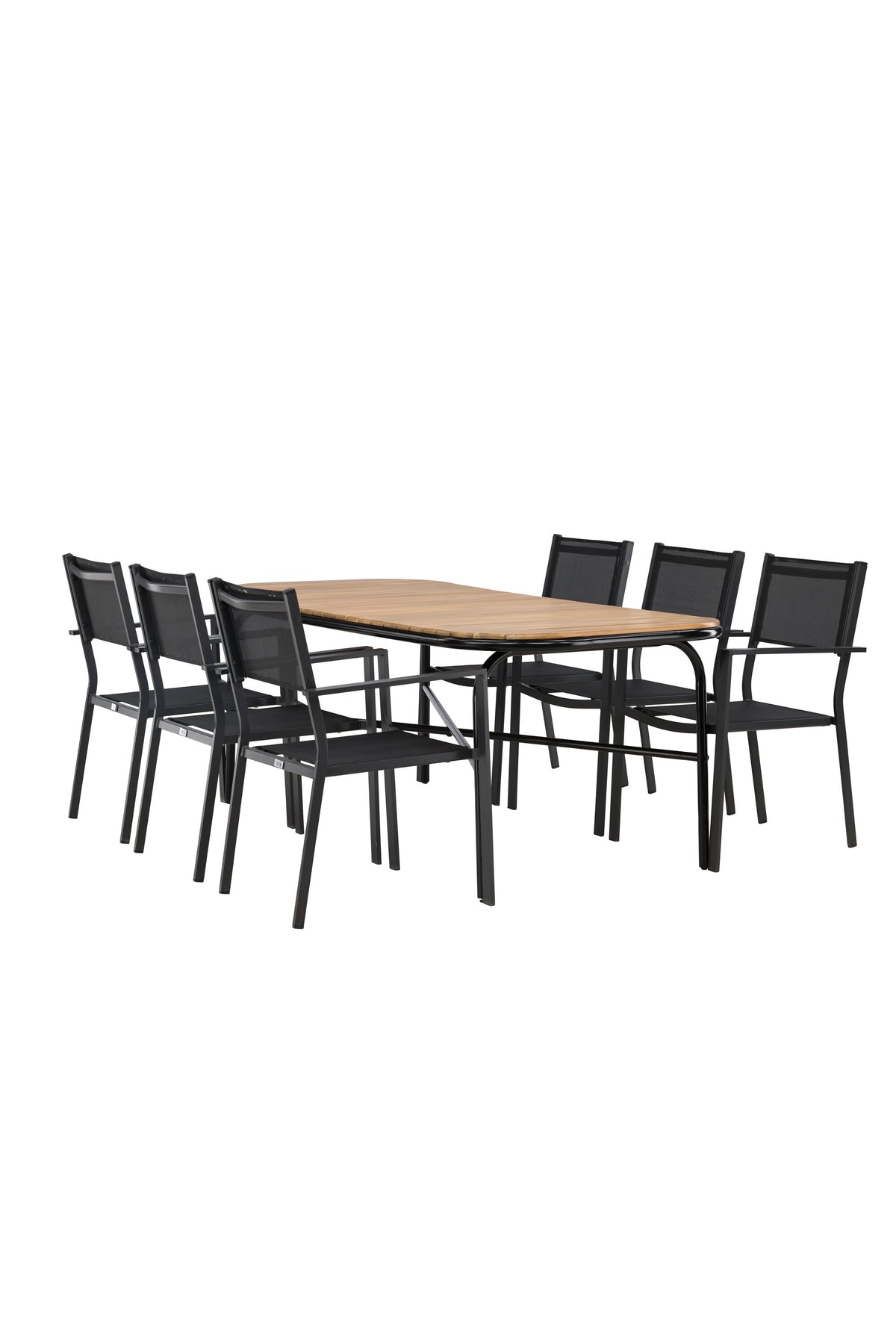 Holmbeck Outdoor-Tischset Copacabana 200cm/6St. in Schwarz präsentiert im Onlineshop von KAQTU Design AG. Gartentischset ist von Venture Home