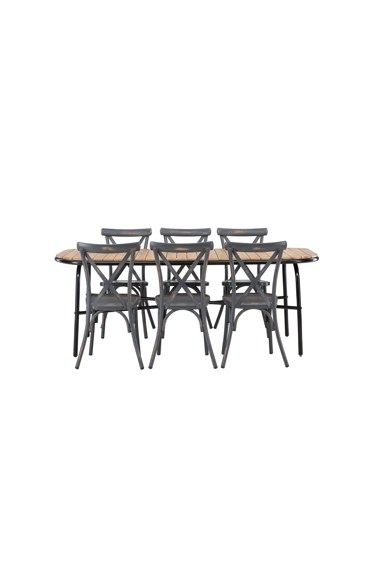 Holmbeck Outdoor-Tischset Peking 200cm/6St. in Dunkelgrau präsentiert im Onlineshop von KAQTU Design AG. Gartentischset ist von Venture Home
