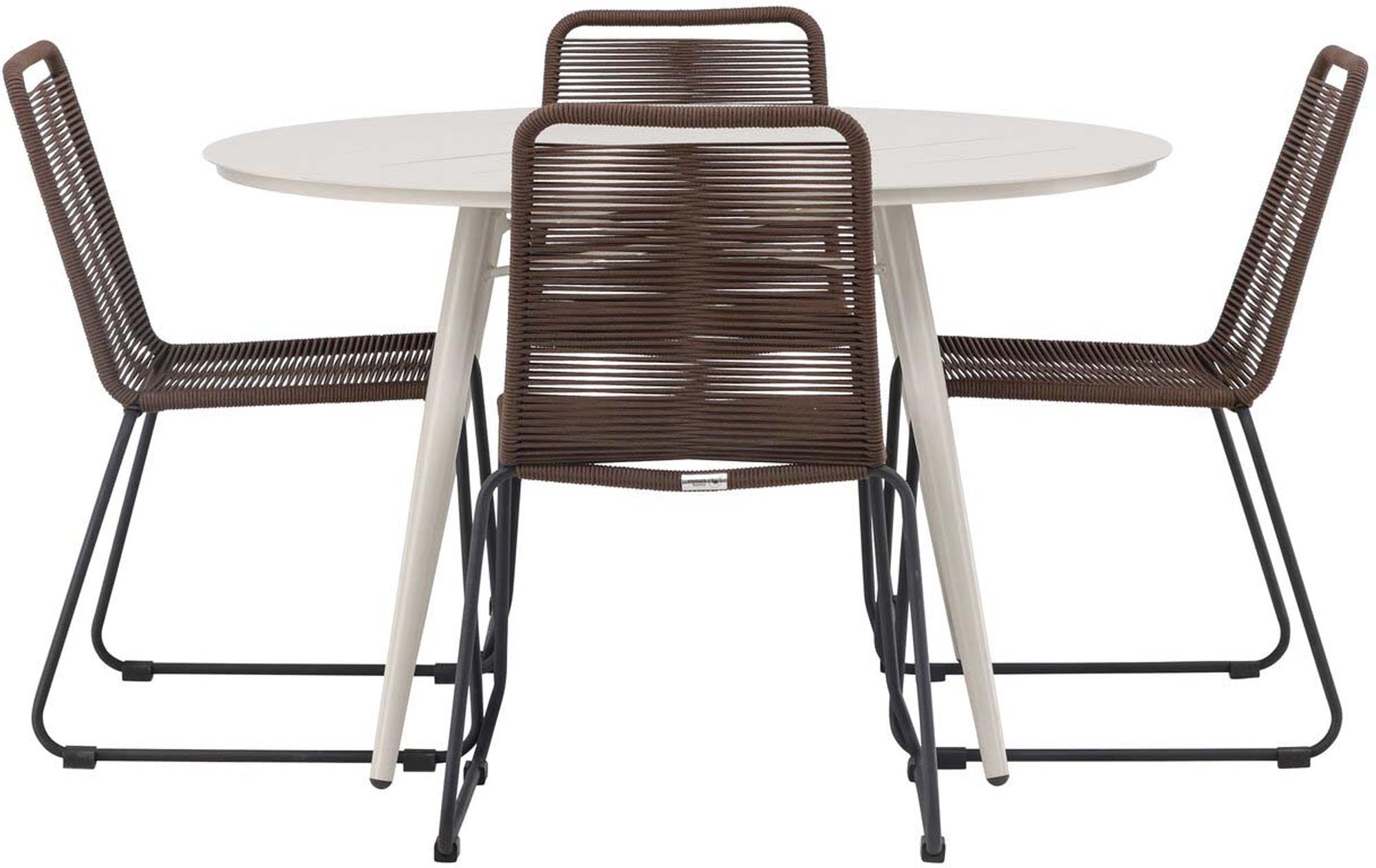 Lina Outdoor-Tischset: Stilvolles Design, robustes Material, ideal für gesellige Runden im Freien. Perfekt für 4 Personen.