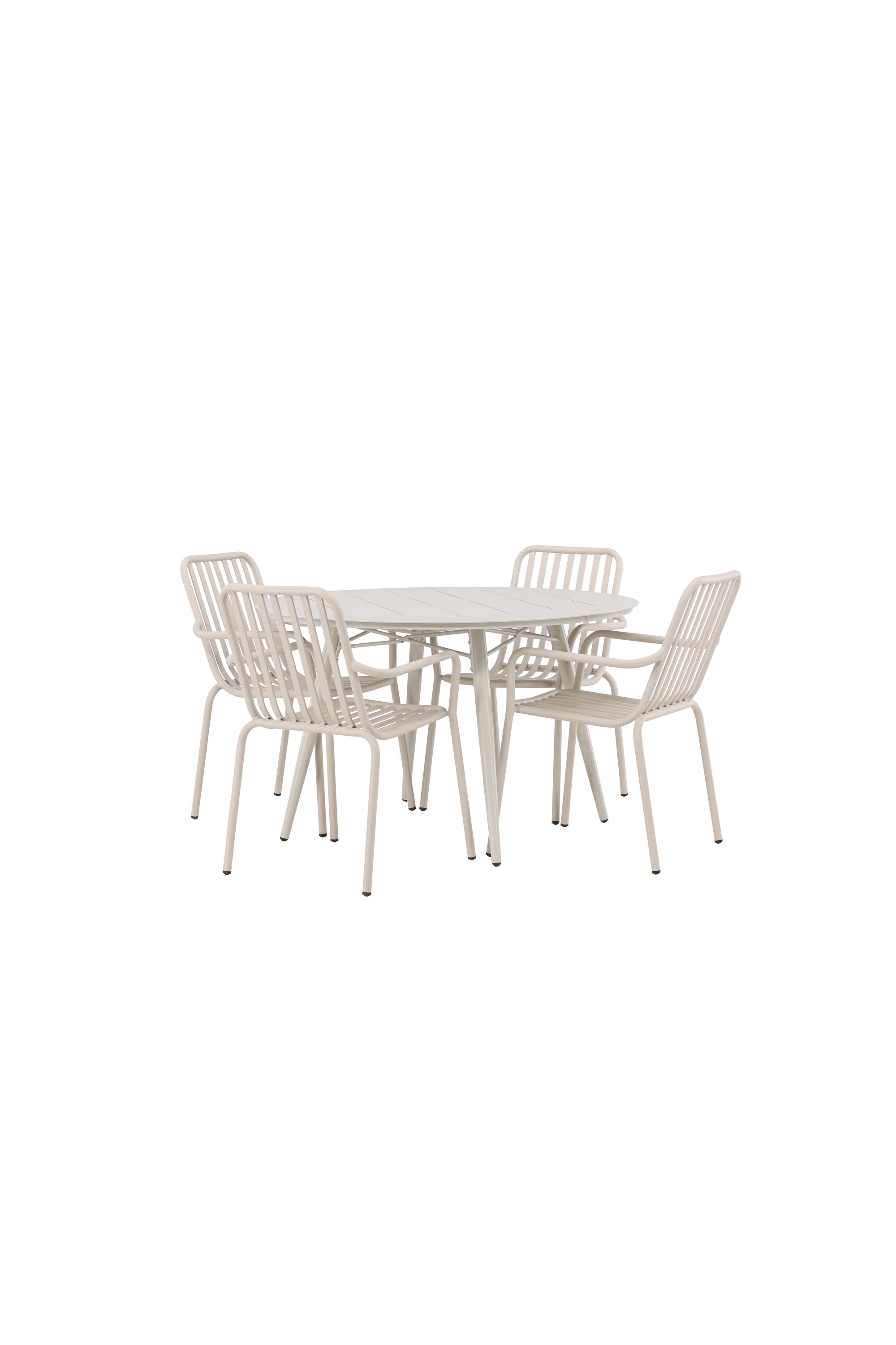 Lina Outdoor-Tischset + Peking ⌀120cm/4St. in Beige präsentiert im Onlineshop von KAQTU Design AG. Gartentischset ist von Venture Home