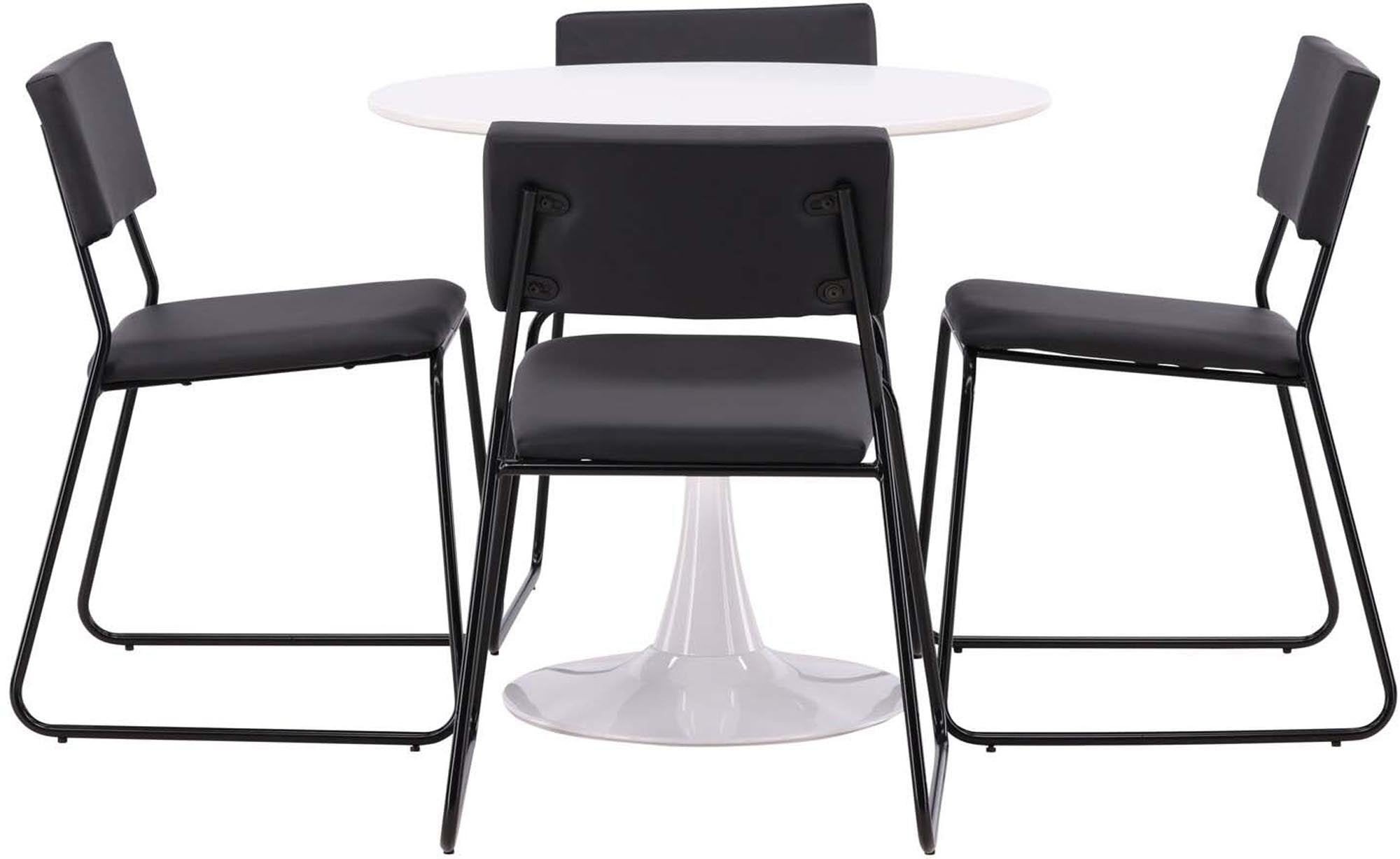 Elegantes Hamden Esszimmerset: runder Tisch (80cm) & 4 Kenth-Stühle. Modernes Design, hoher Komfort, ideal für gesellige Runden.