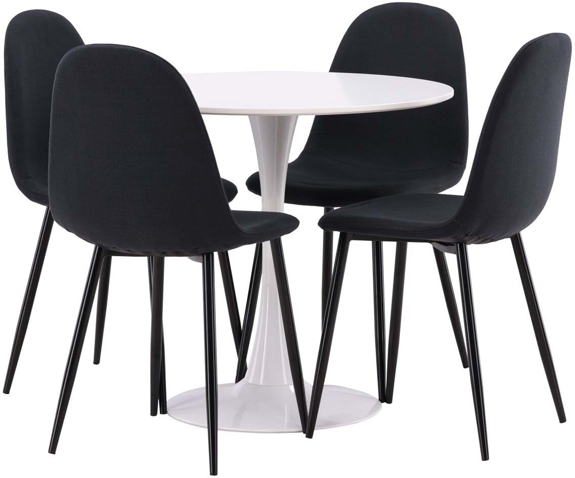 Entdecken Sie das Hamden Esszimmerset + Polar von Venture Home: Ein eleganter 80 cm Tisch und stilvolle Stühle für Ihr modernes Esszimmer.