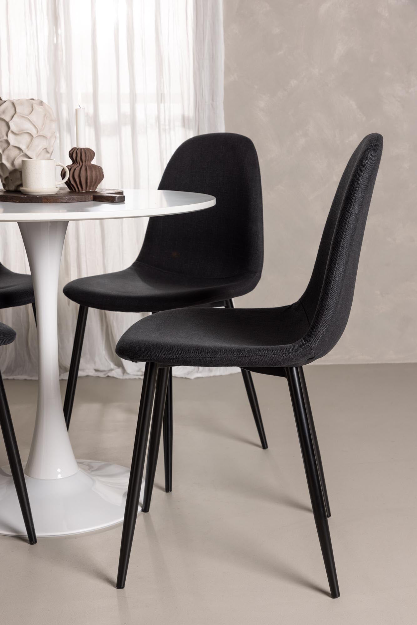 Entdecken Sie das Hamden Esszimmerset mit rundem 80 cm Tisch und 4 stilvollen Polar-Stühlen. Ideal für gemütliche Mahlzeiten und modernes Ambiente.