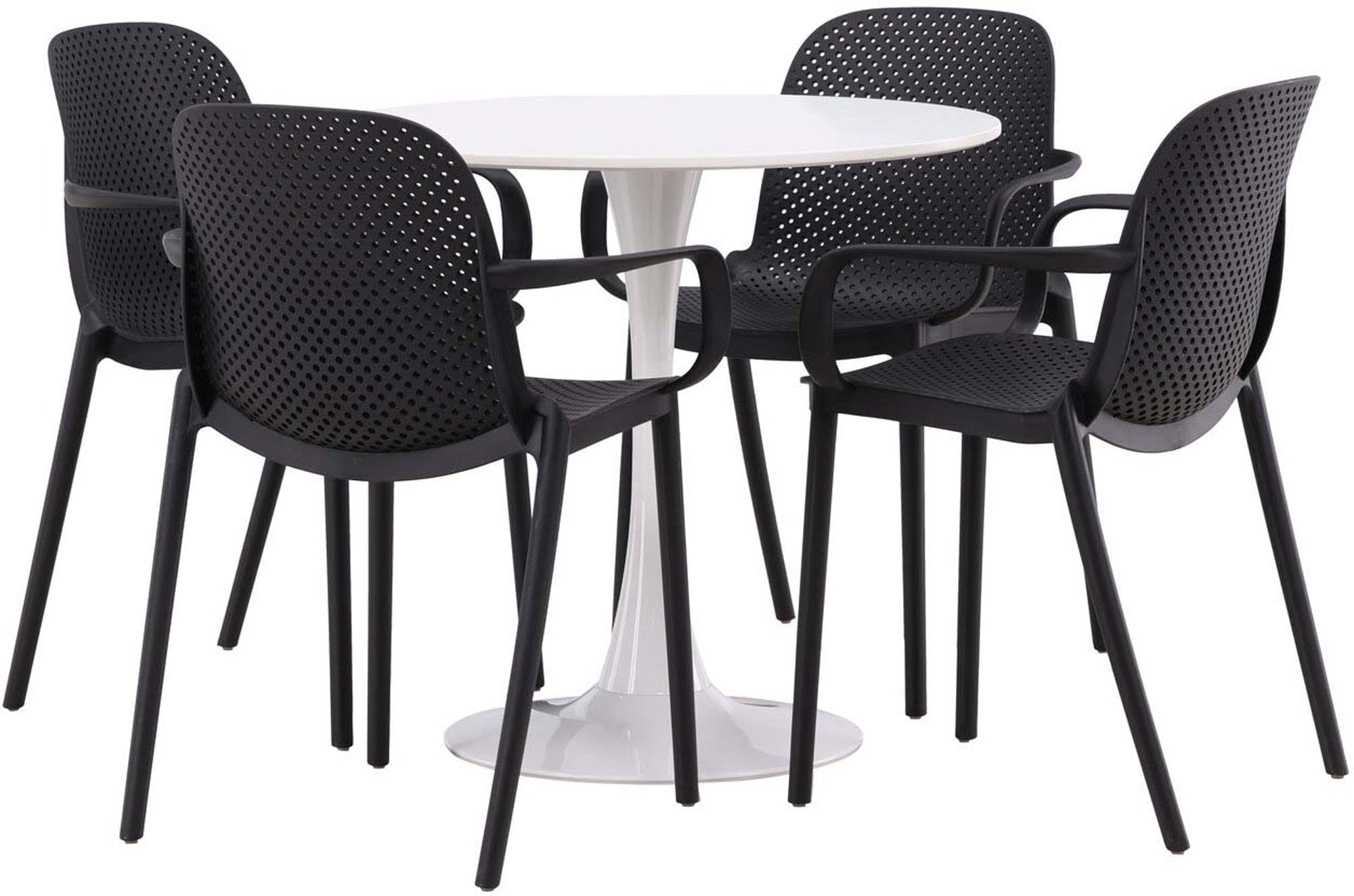 Elegantes Esszimmerset Hamden + Baltimore, 80cm, 4 Stühle, Venture Home.