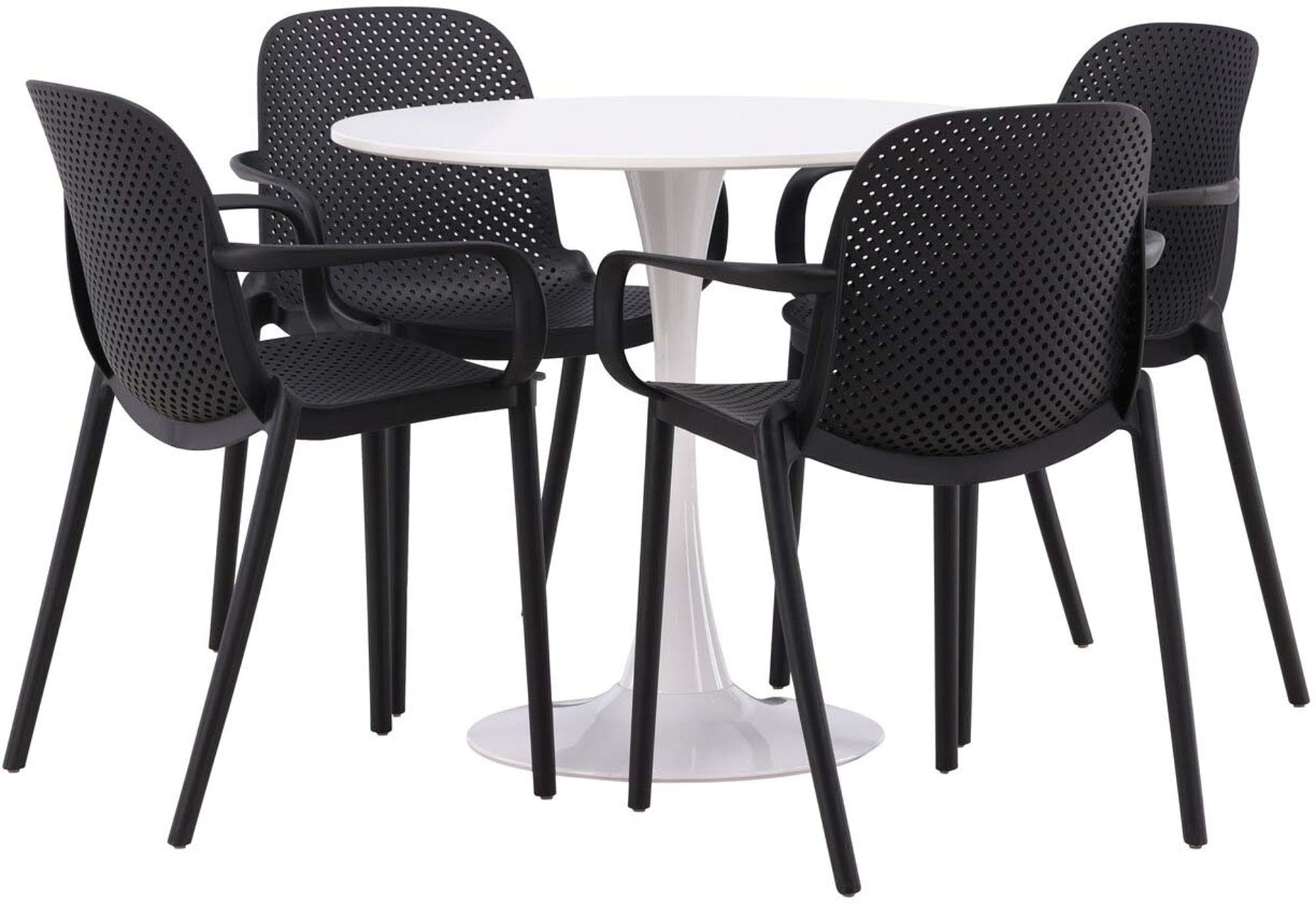 Stilvolles Esszimmerset Hamden + Baltimore, 80cm, 4 Stühle, Venture.